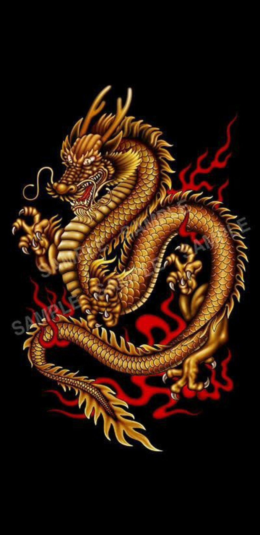 1080x2220 Chinese Tiger And Dragon iPhone Wallpaper