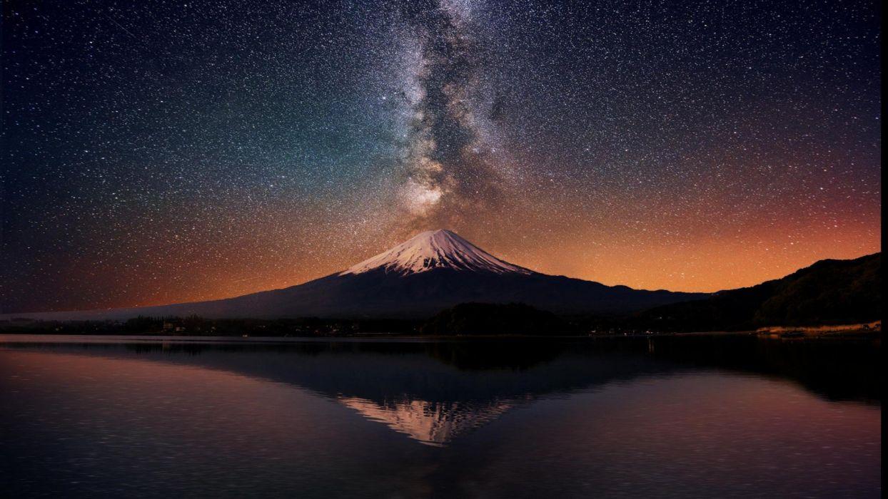 1244x700 The Milky Way Over Mount Fuji Japan Stars Wallpaperx1080