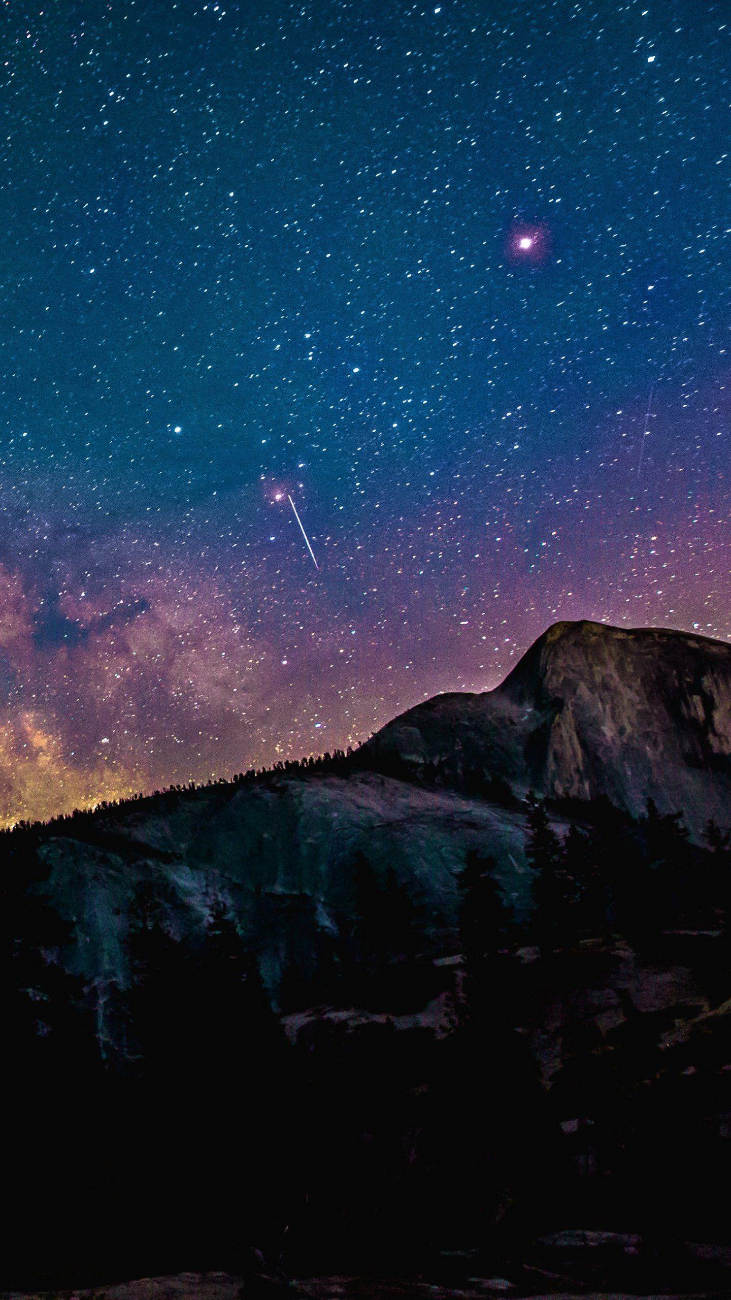 1440x2560 Milky Way Over Mountains Wallpaper & Desktop Background