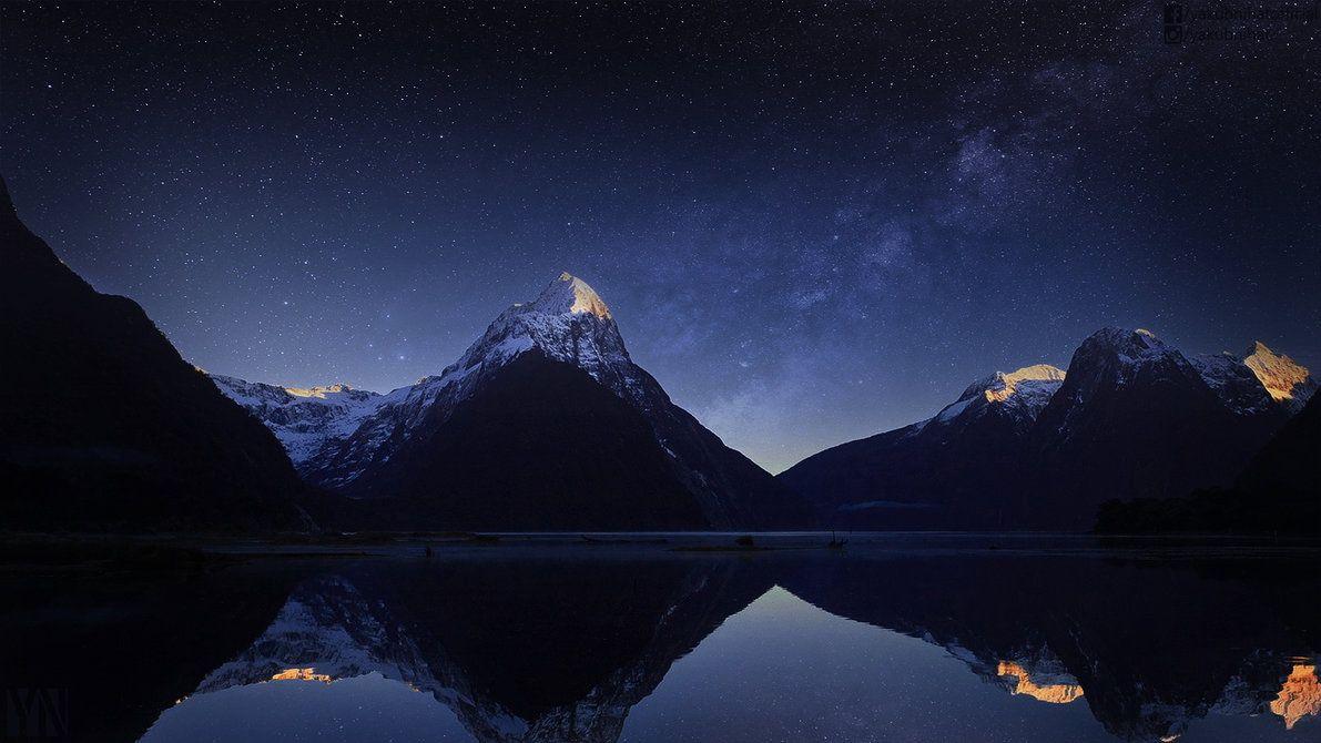 1191x670 Mountain Milky Way Wallpaper