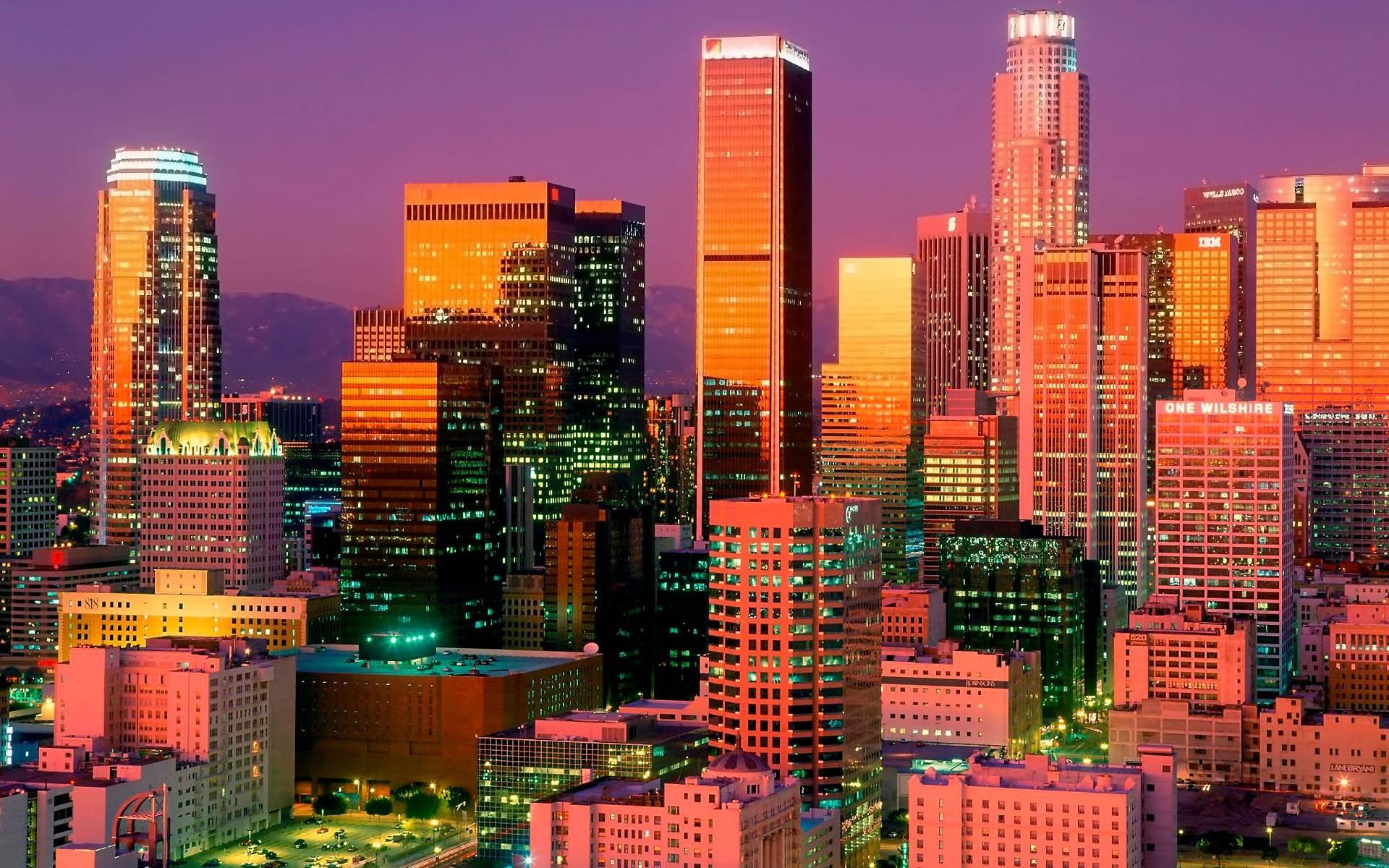 1920x1200 Wallpaper Los Angeles, night, skyscrapers, lights, USA 1920x1200 HD Picture, Image