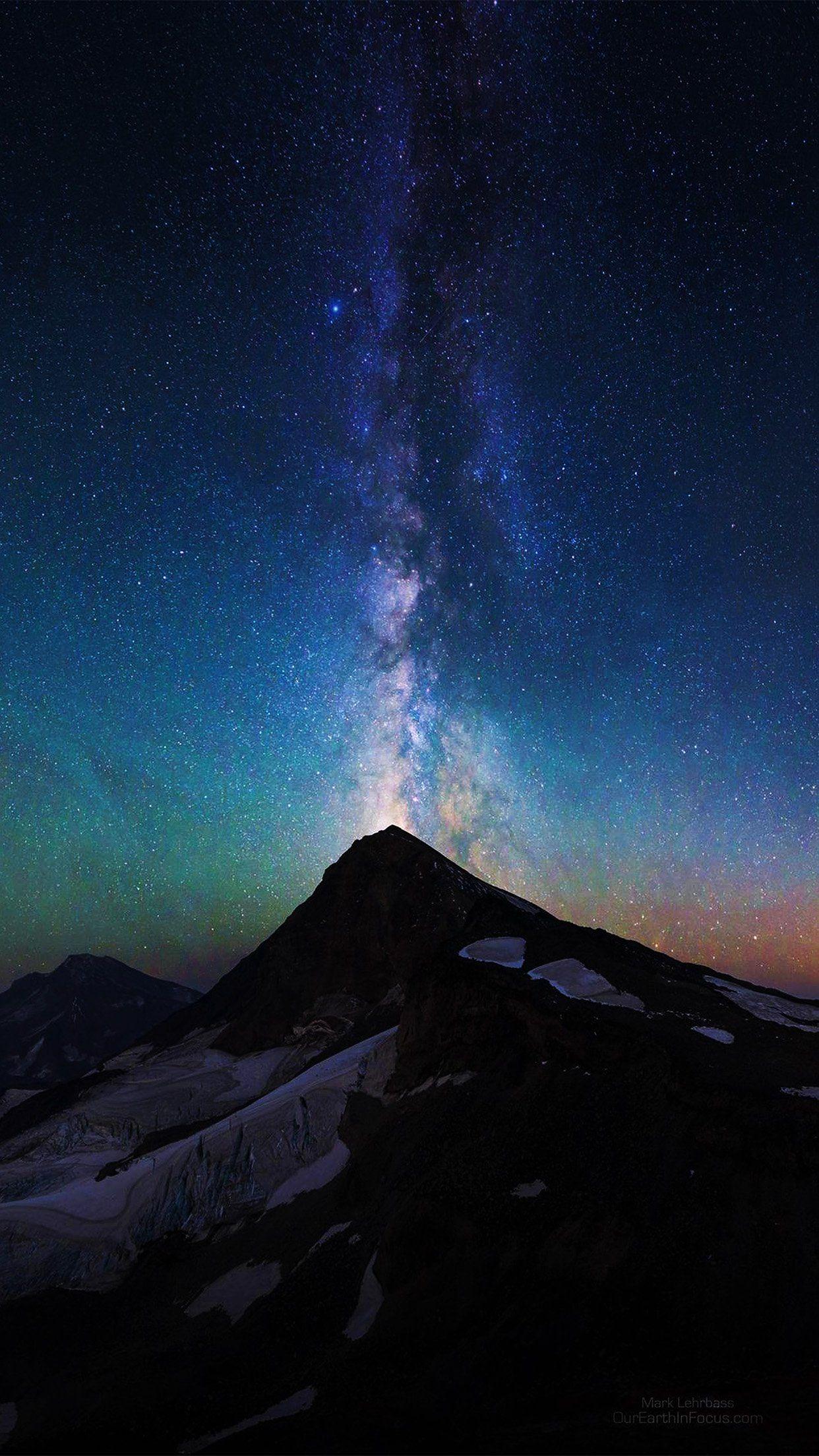 1242x2208 iPhone7 wallpaper. mountain aurora sky