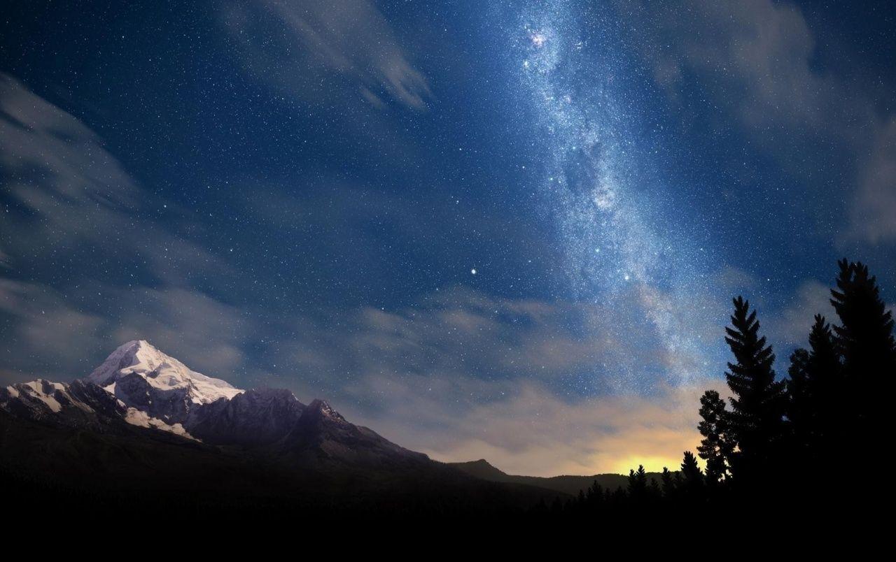 1280x804 Mountains Milky Way & Trees wallpaper. Mountains Milky Way & Trees