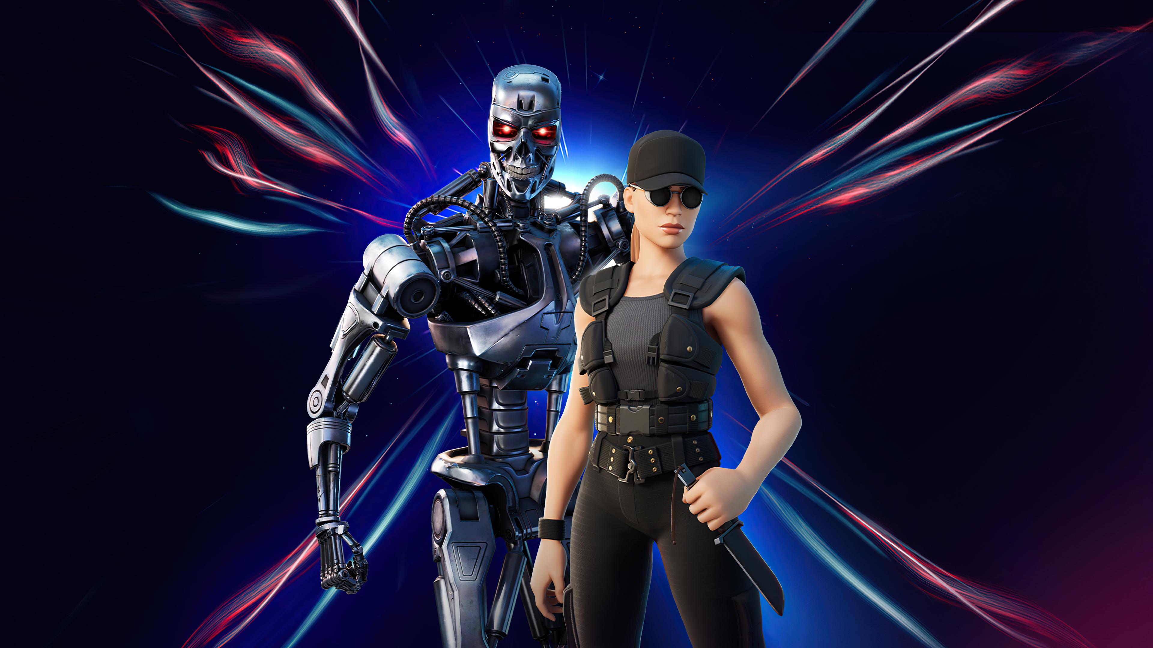 3840x2160 Sarah Connor And Terminator Fortnite 2021 1366x768 Resolution HD 4k Wallpaper, Image, Background, Photo and Picture