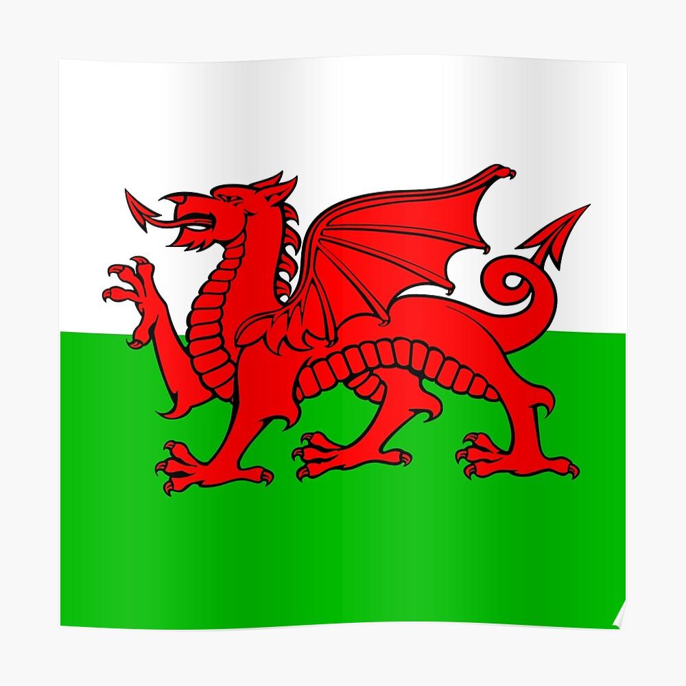 1000x1000 Wales Flag Welsh Dragon Poster