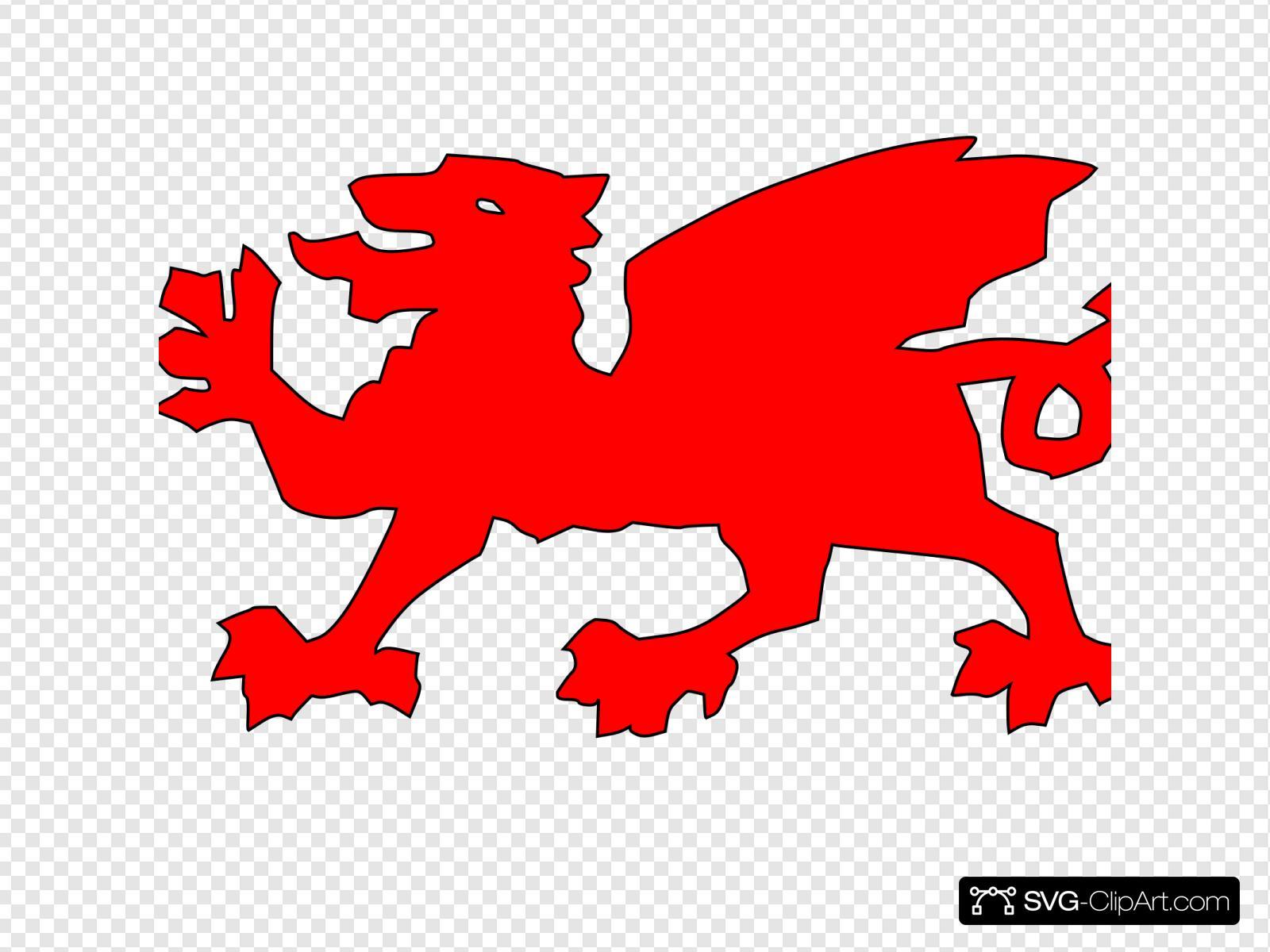 1600x1200 Welsh Dragon Red SVG Vector, Welsh Dragon Red Clip art