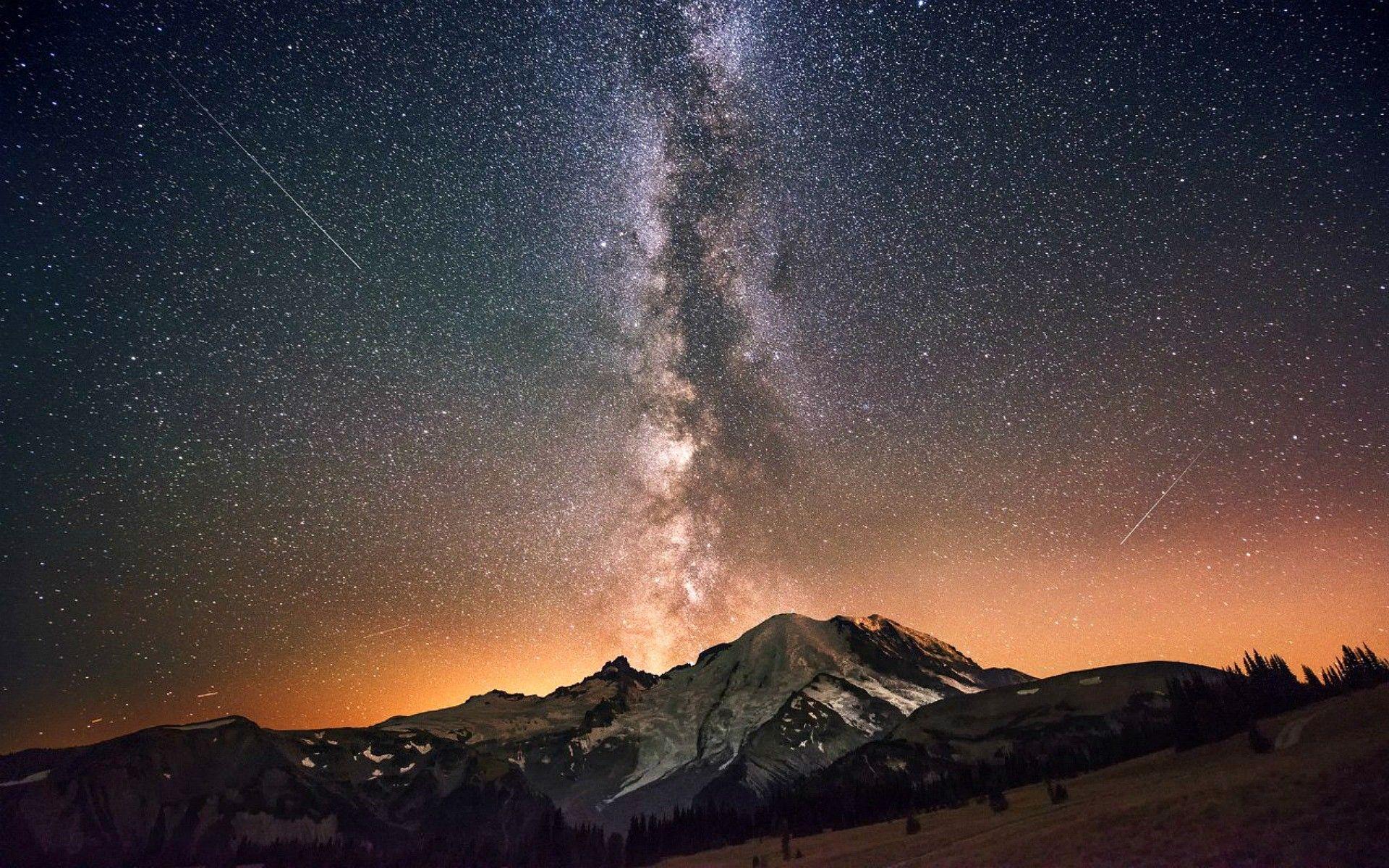 1920x1200 Milky Way Nature Night Sky Mountains Phone Wallpaper Sky for HD