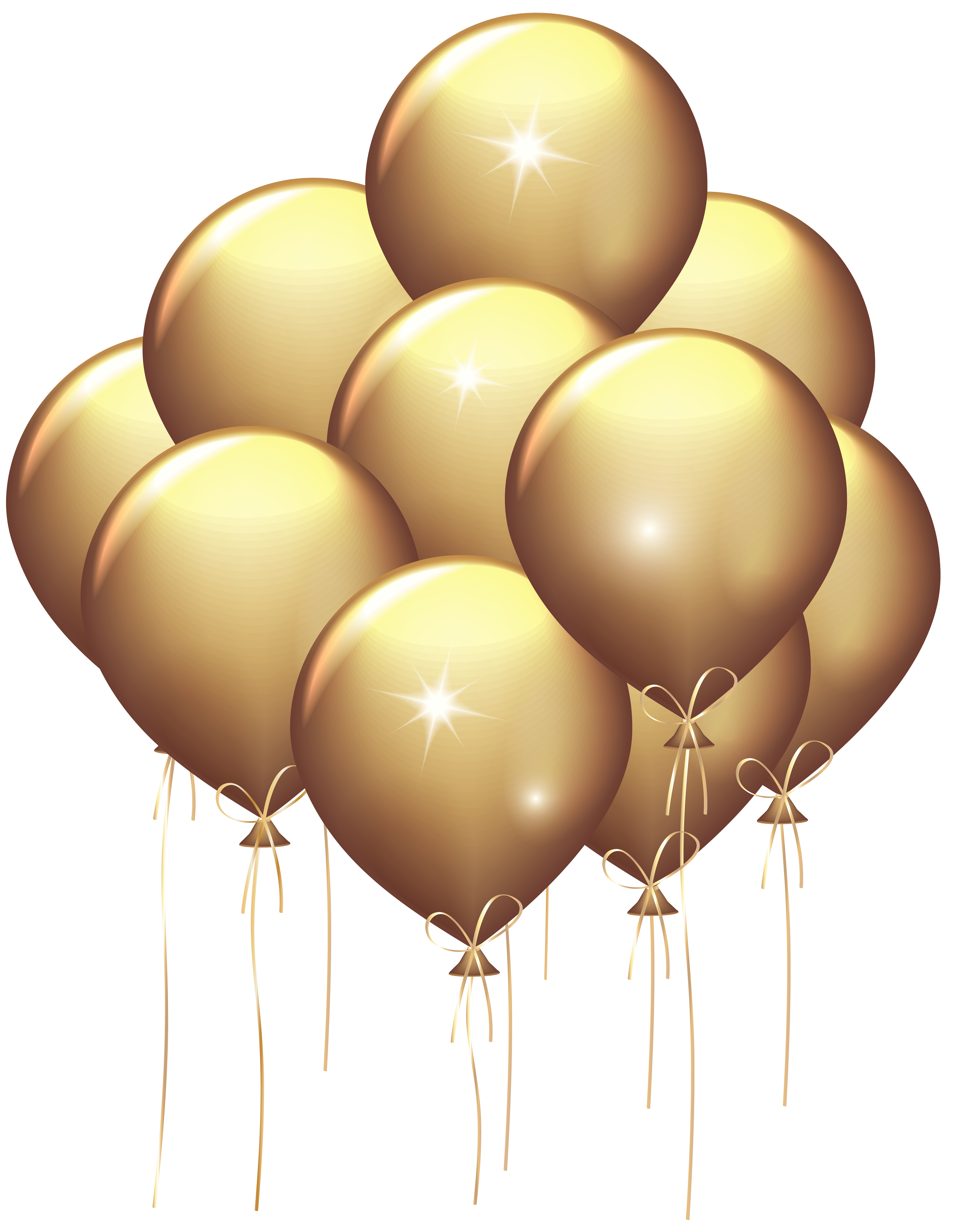 6190x8000 Gold Balloons Transparent Clip Art Image​-Quality Image and Transparent PNG Free Clipart