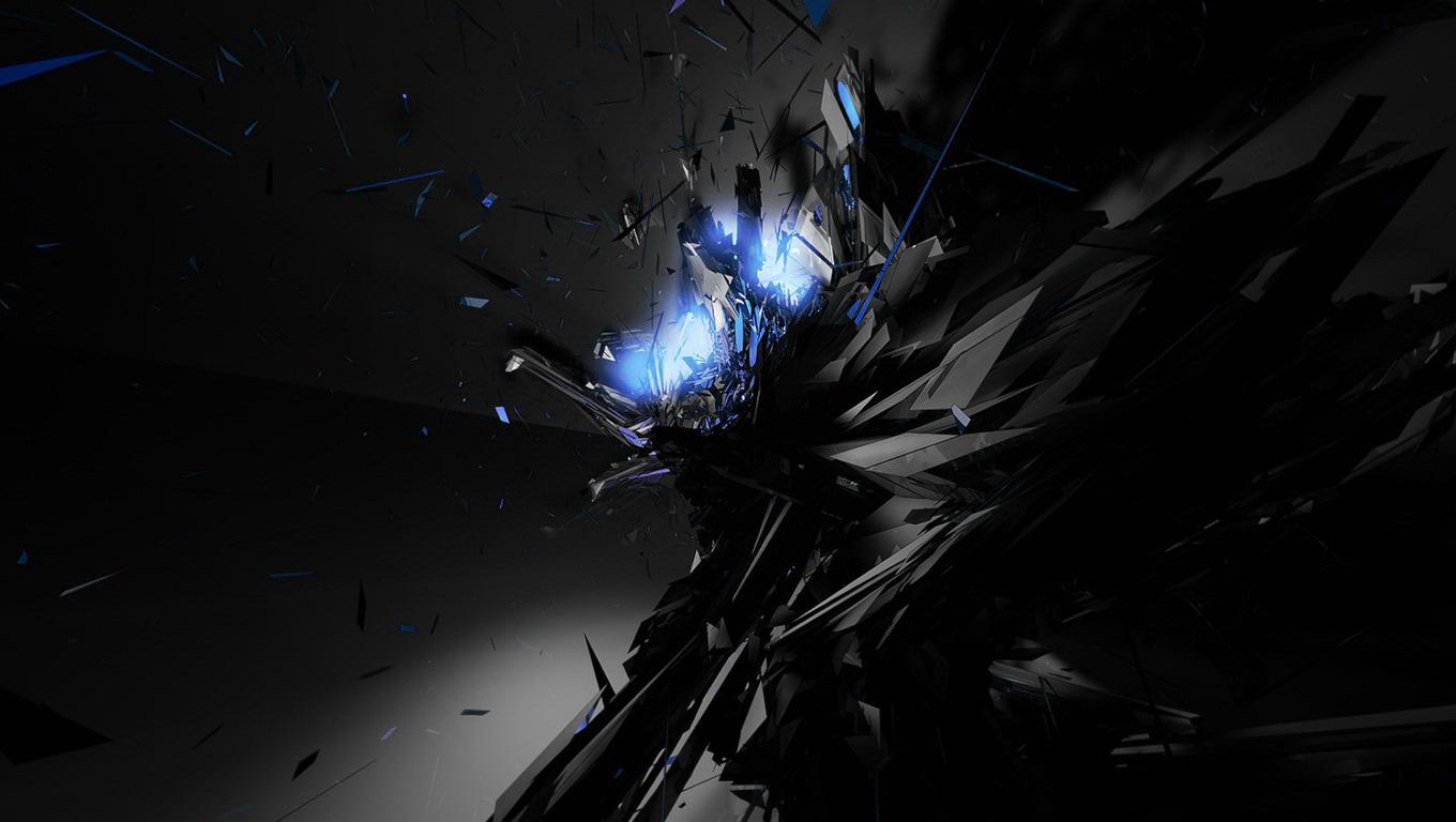 1360x768 Dark Blue Abstract Wallpaper