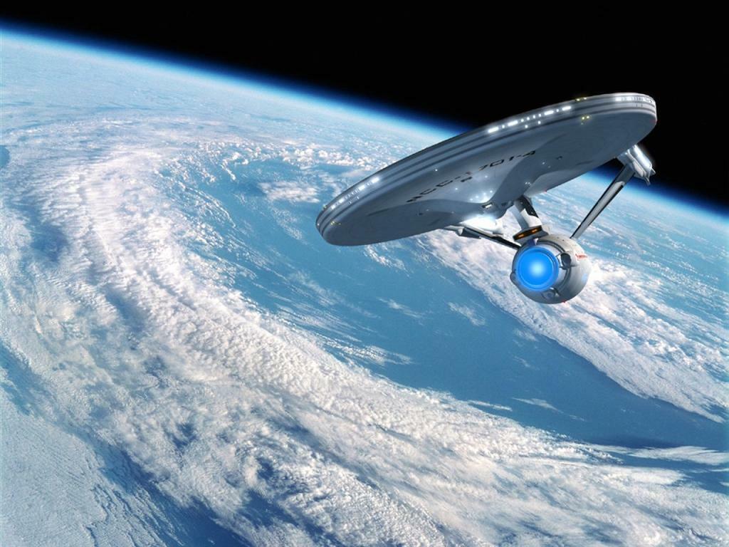 1024x768 Star Trek Wallpaper Uss Enterprise In Earth Orbit
