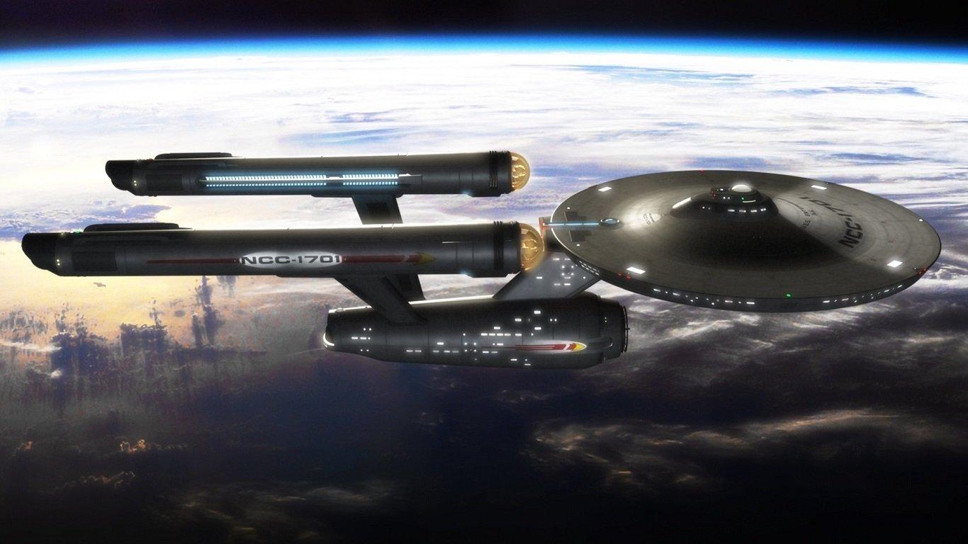 1366x768 Title Uss Enterprise Sci Fi Star Trek Wallpaper - Uss Enterprise Prime Alternative HD Wallpaper