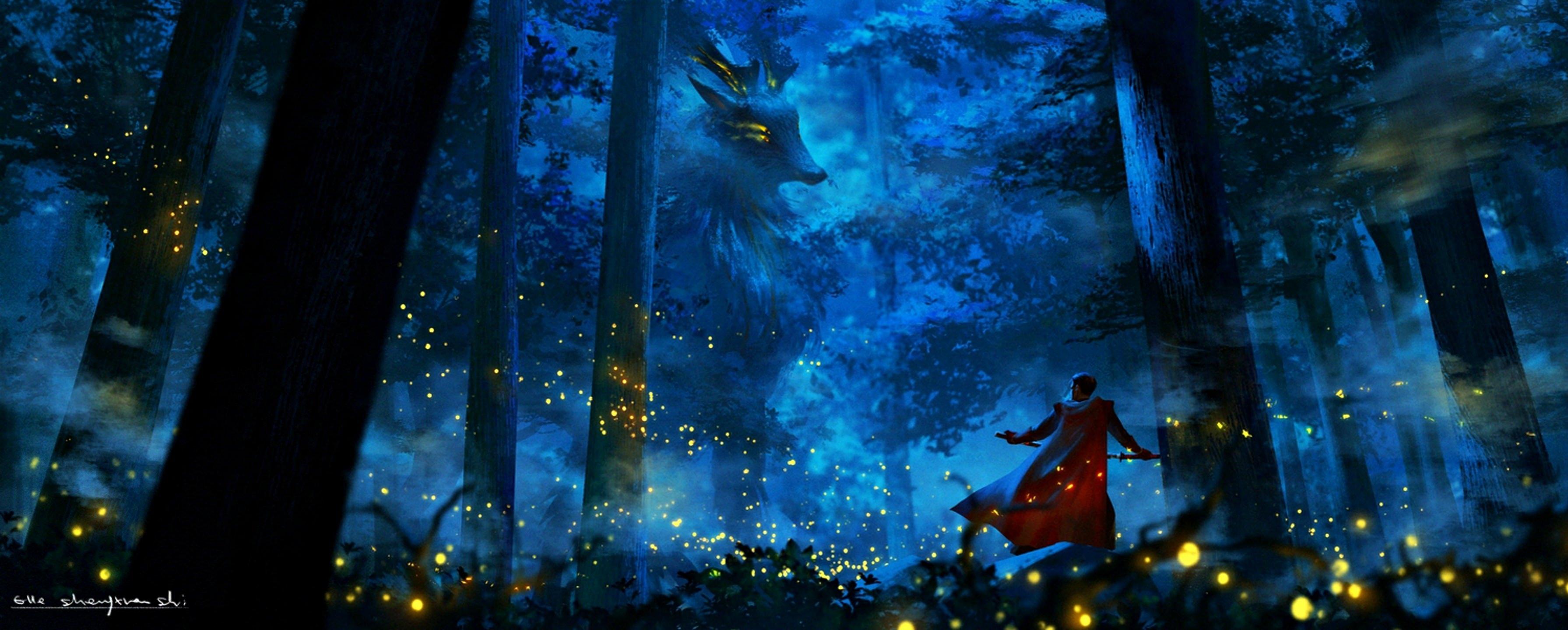 3582x1440 FREE Magical Wallpaper in PSD