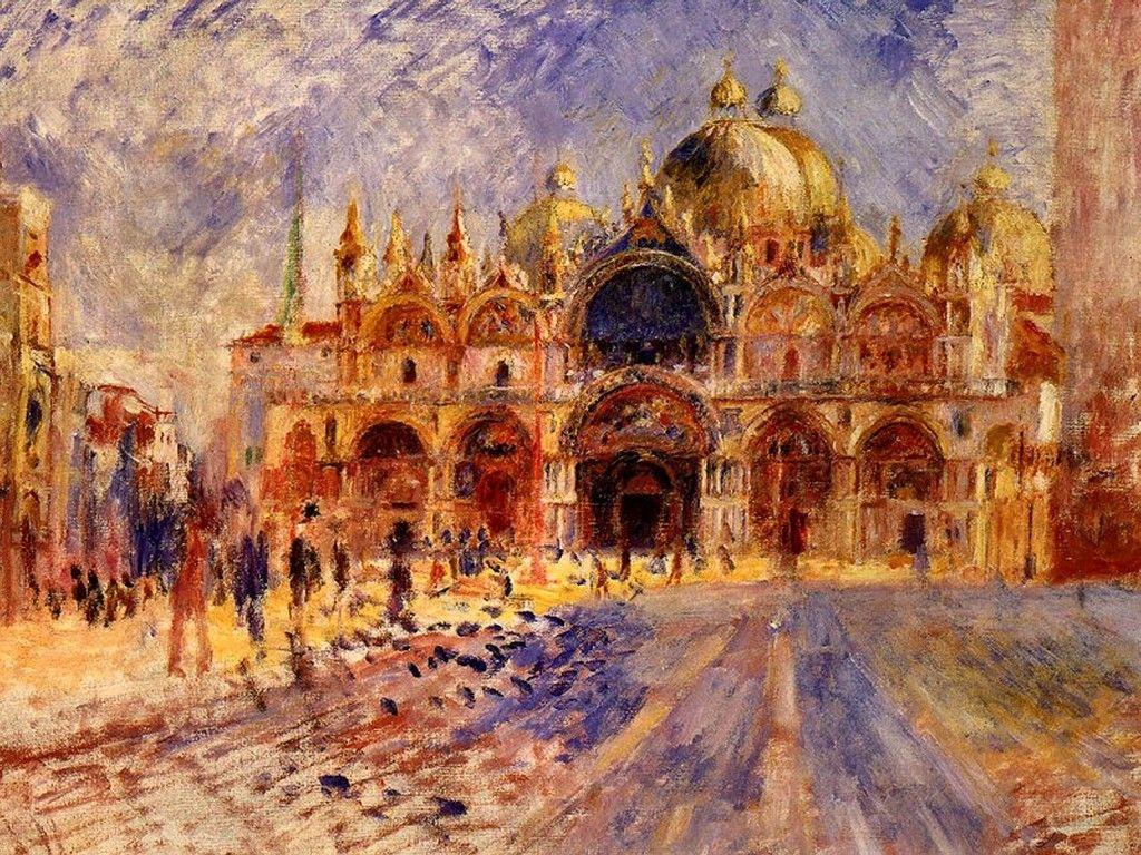 1024x768 My Free Wallpaper Wallpaper : Renoir San Marco. Renoir art, Renoir paintings, August renoir