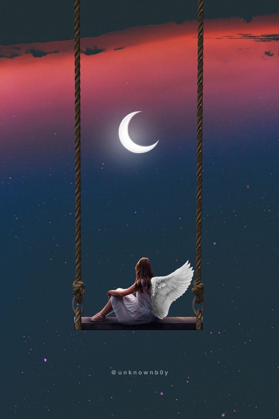 935x1402 Alone girl in the moon light. Alone girl image, Alone girl, Dark wallpaper iphone