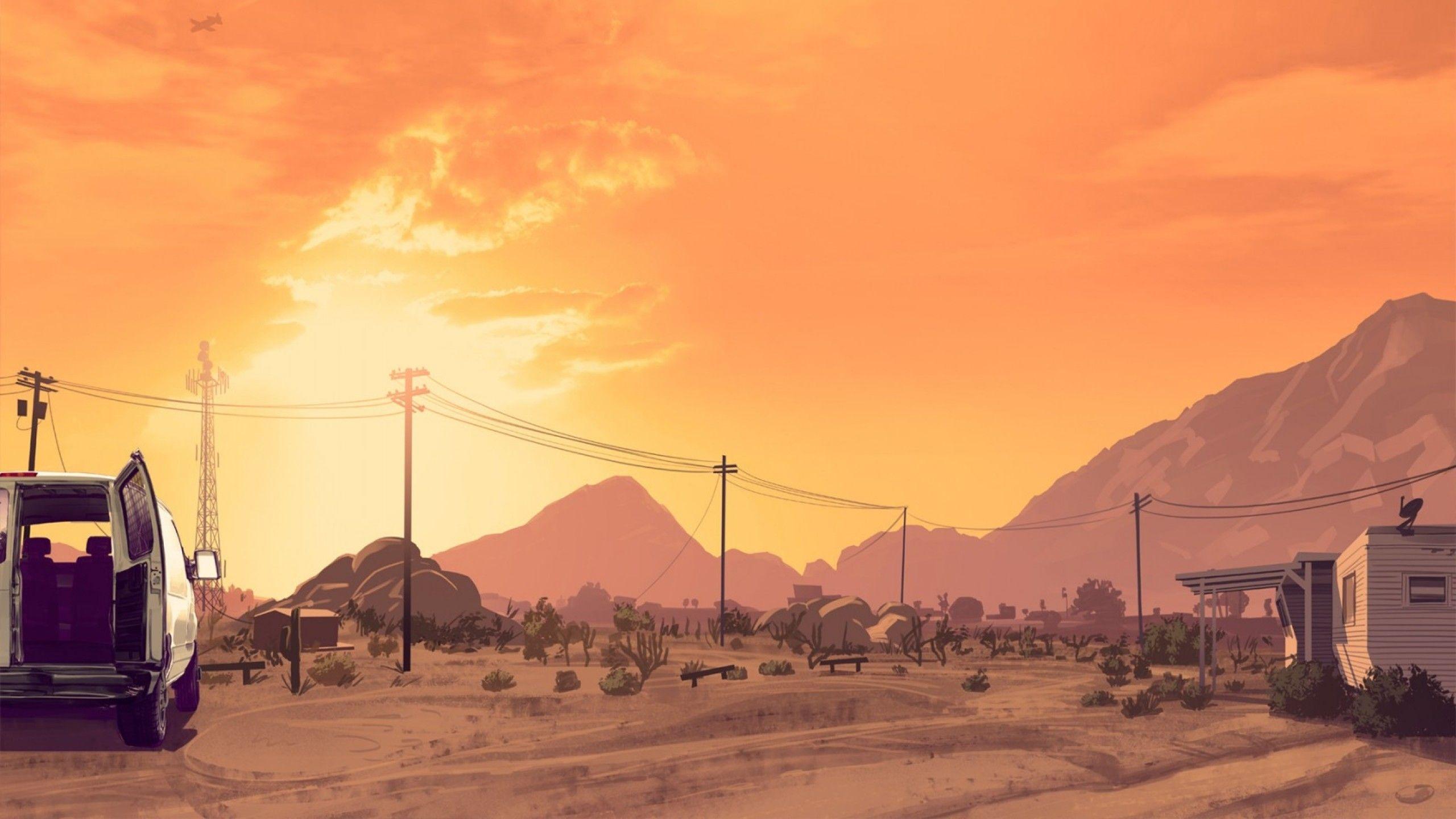 2560x1440 GTA 5 Art Wallpaper