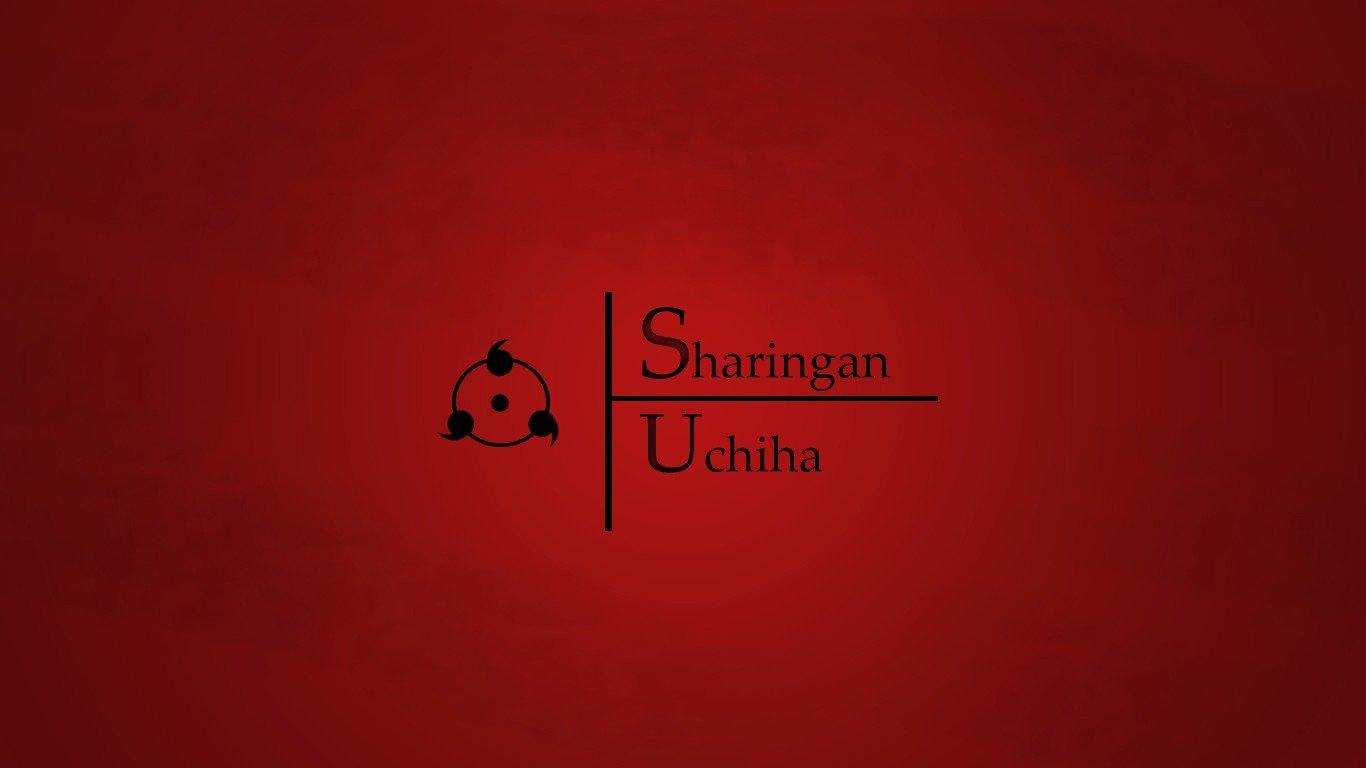 1366x768 minimalism, Naruto Shippuuden, Red background, Sharingan Wallpaper HD / Desktop and Mobile Background