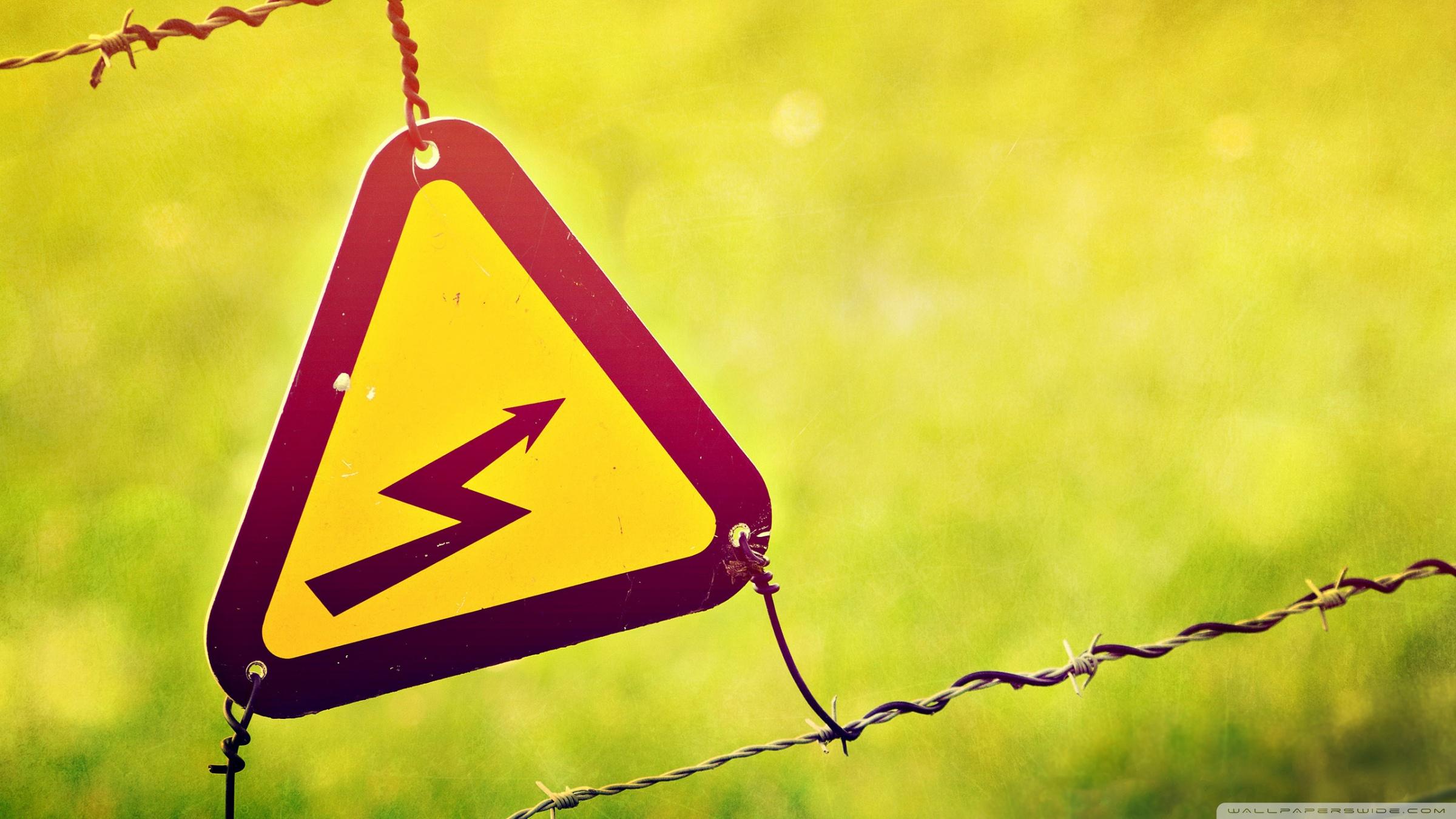 2400x1350 Electricity Warning Sign Ultra HD Desktop Background Wallpaper for 4K UHD TV : Tablet