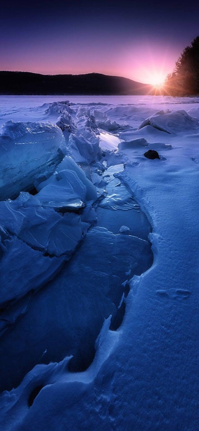 640x1386 Arctic Sunset: iphonexwallpaper