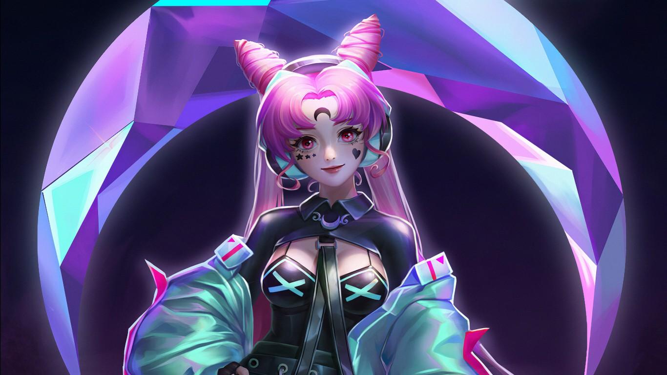 1366x768 Girl Pink Eyes Pink Hair HD Sailor Moon Wallpaper