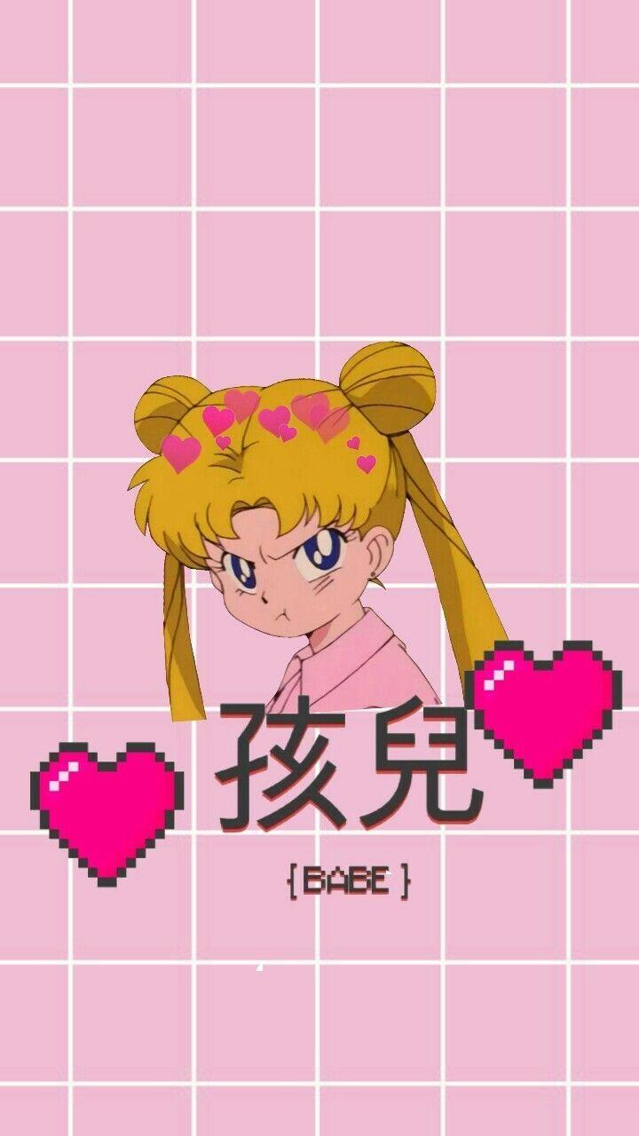 720x1280 Sailor Moon Pink Aesthetic Wallpaper