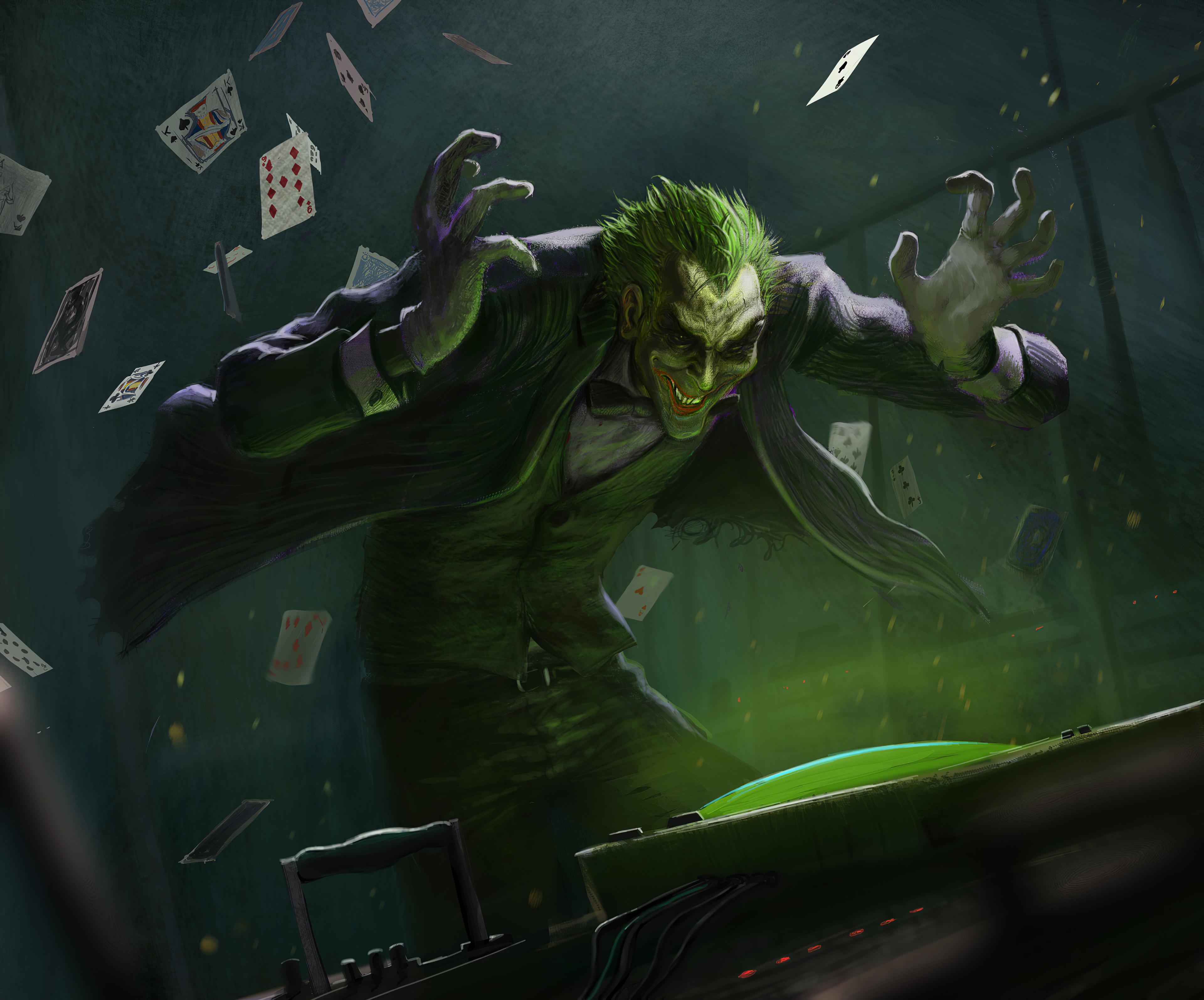3840x3190 Wallpaper 4k Joker Card Up Art Wallpaper