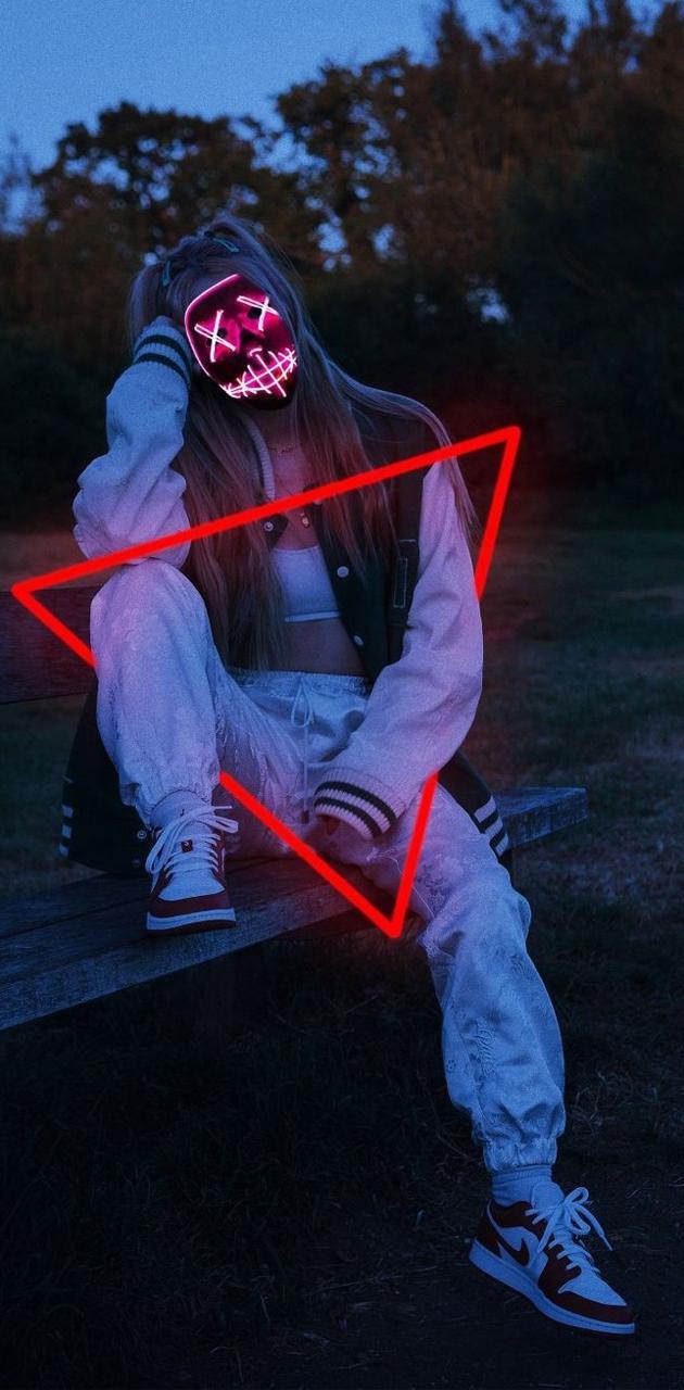 630x1280 Neon Girl wallpaper