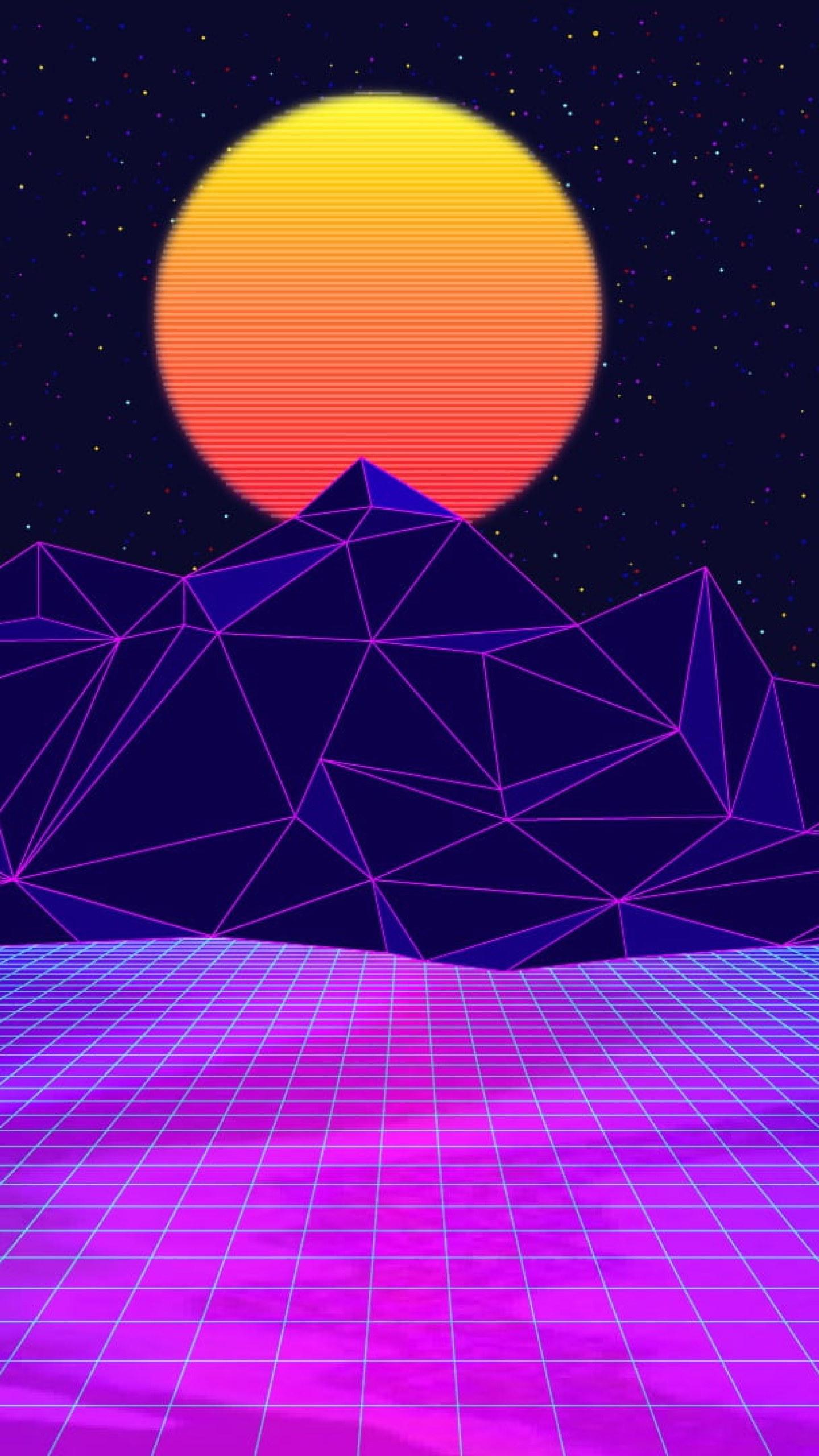 1440x2560 The sun, Mountains, Music, Space, 80s wallpaper, Neon, 80's, Synth, Retrowave • Wallpaper For You HD Wallpaper For Desktop & Mobile
