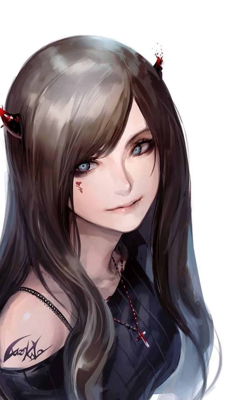720x1280 Cute Anime Demon Girl Wallpaper