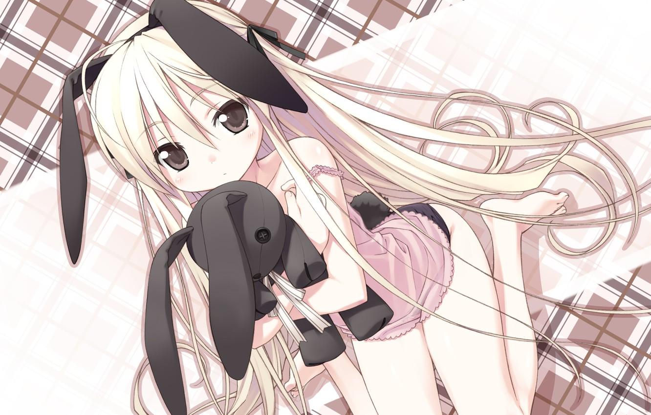 1332x850 Wallpaper pattern, cell, rabbit, ears, long hair, art, kasugano sora, yosuga no sora, of hashimoto takash image for desktop, section прочее