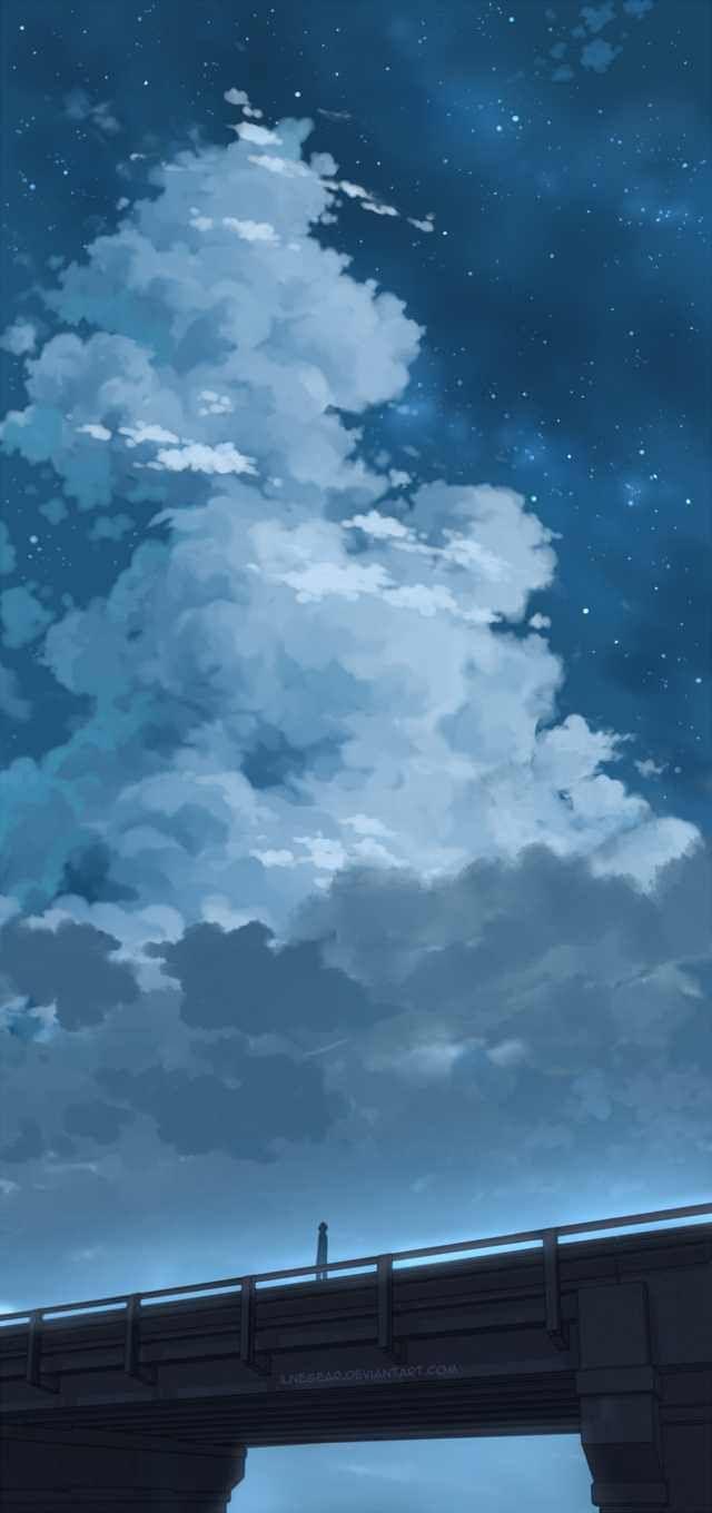640x1360 Kawaii Pixel Sky Wallpaper