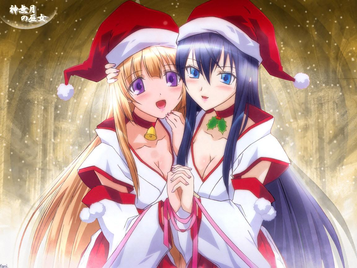 1152x864 christmas himemiya chikane japanese clothes kannazuki no miko kurusugawa himeko long hair miko. konachan.com.com Anime Wallpaper