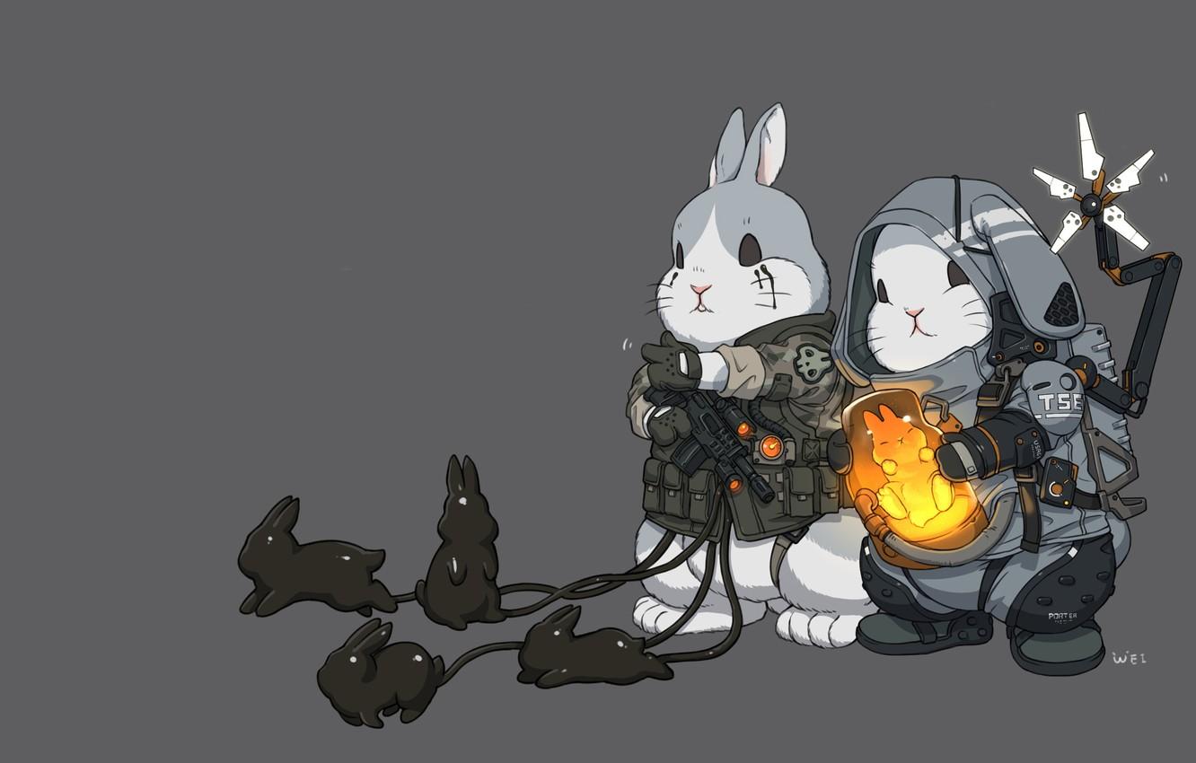 1332x850 Wallpaper Art, Death Stranding, Bunnies, Comic Art, Ren Wei Pan, Comic art, Baby bunny! image for desktop, section минимализм