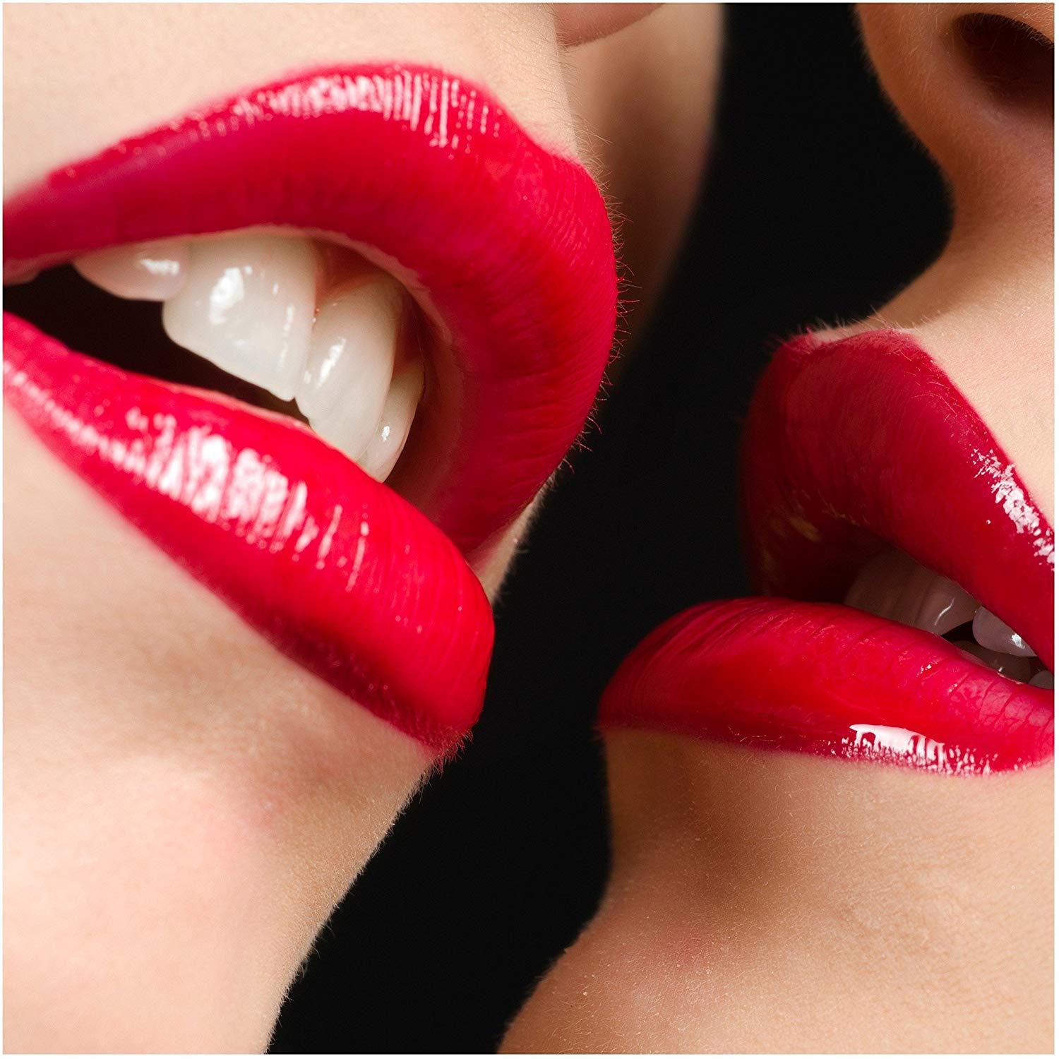 1500x1500 Non Woven Wallpaper Kiss Me Square, Hot Red Lips