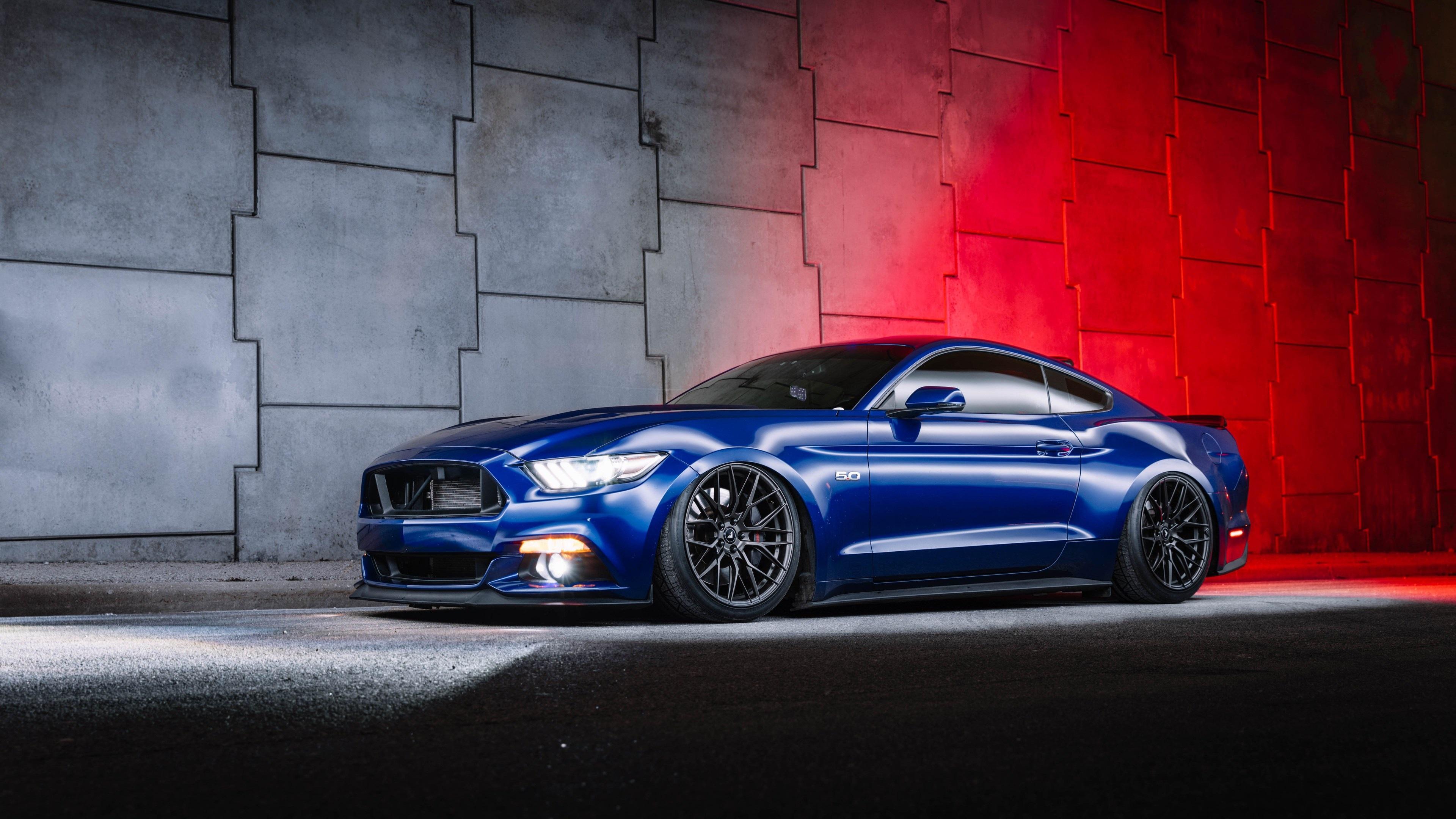 3840x2160 Wallpaper 4k Blue Ford Mustang Wallpaper