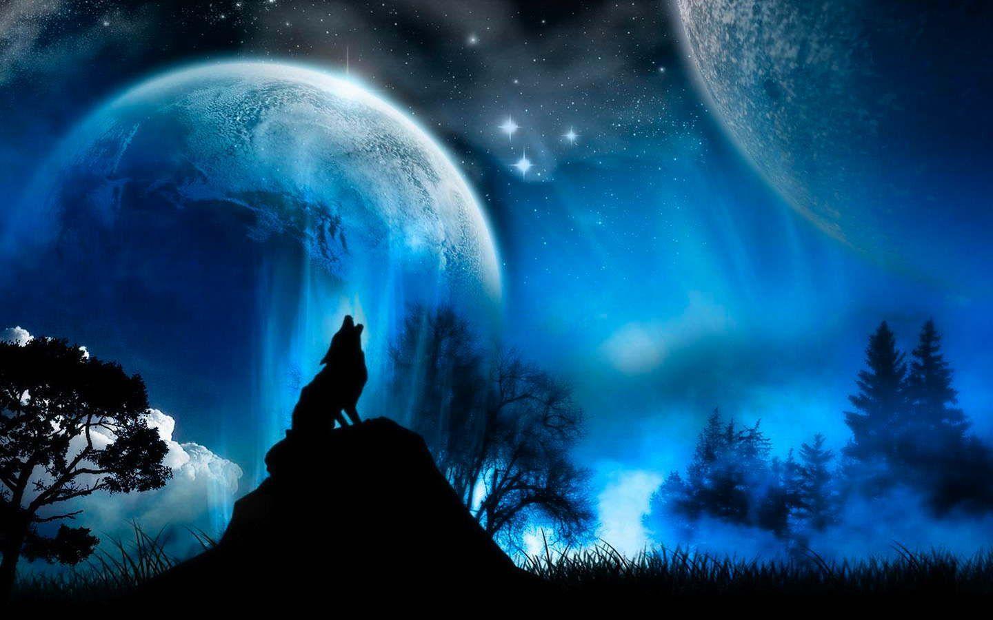 Blue Moon and Wolf Wallpapers - Top Free Blue Moon and Wolf Backgrounds ...