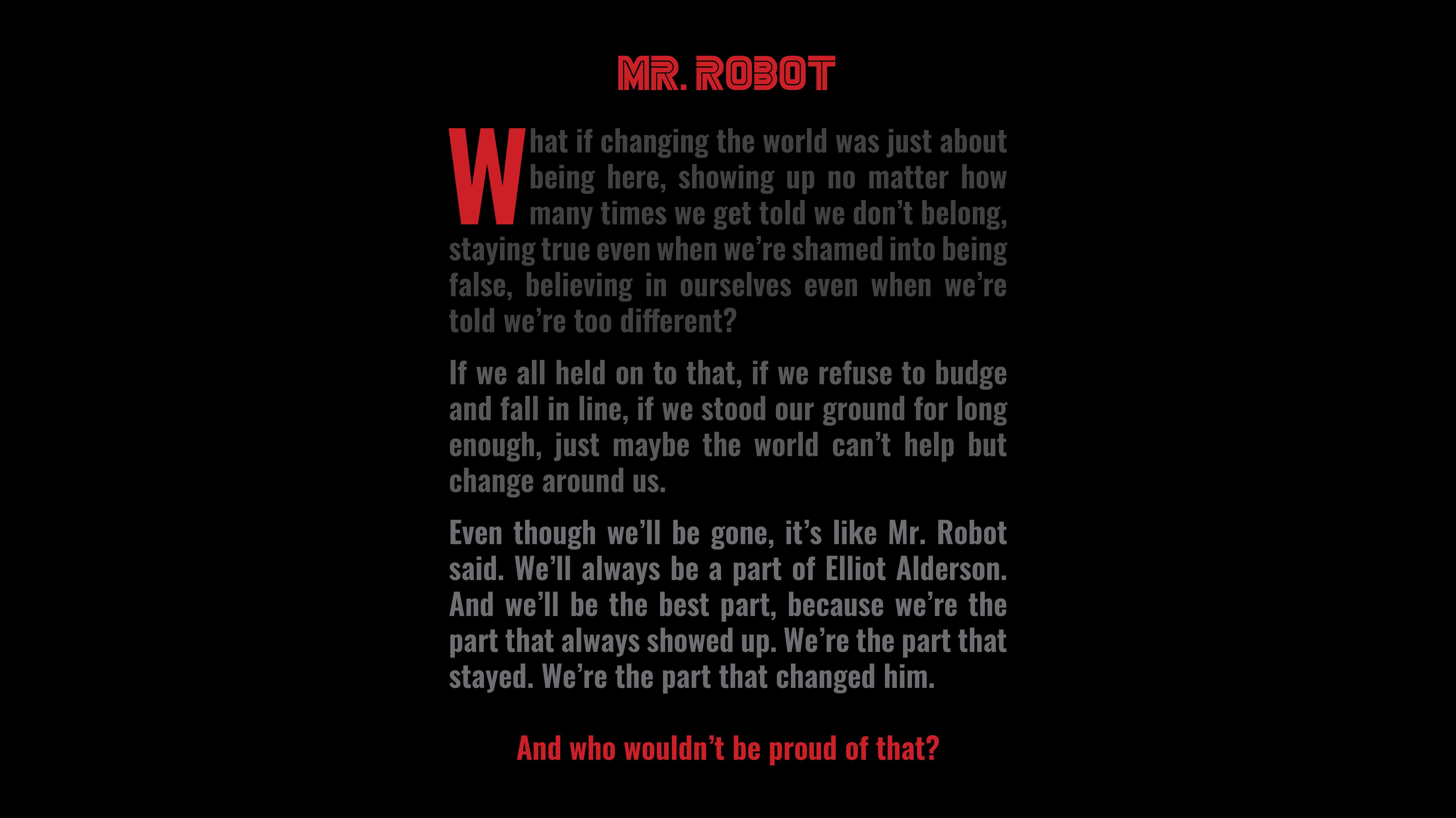 5120x2880 Mr. Robot Final Monologue as Desktop Background