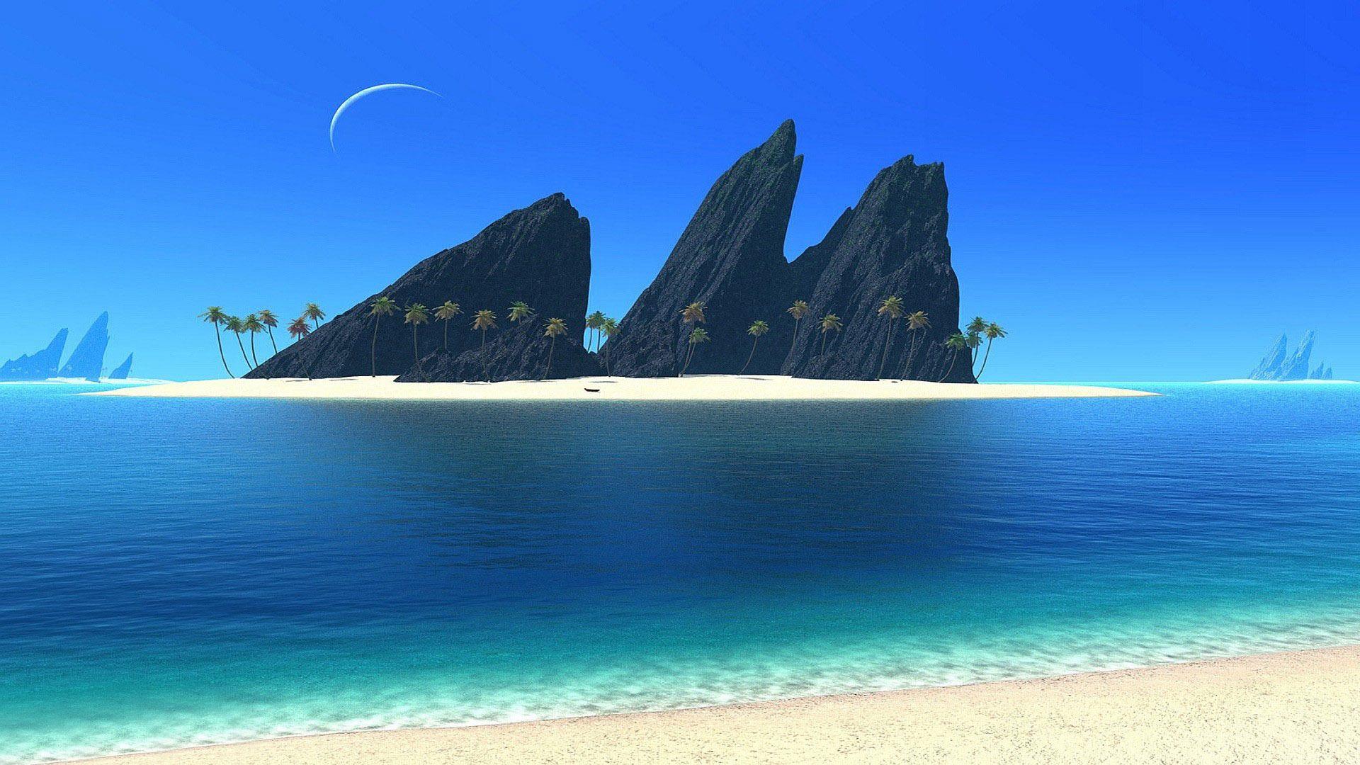 1920x1080 Sunny Beach Desktop Wallpaper