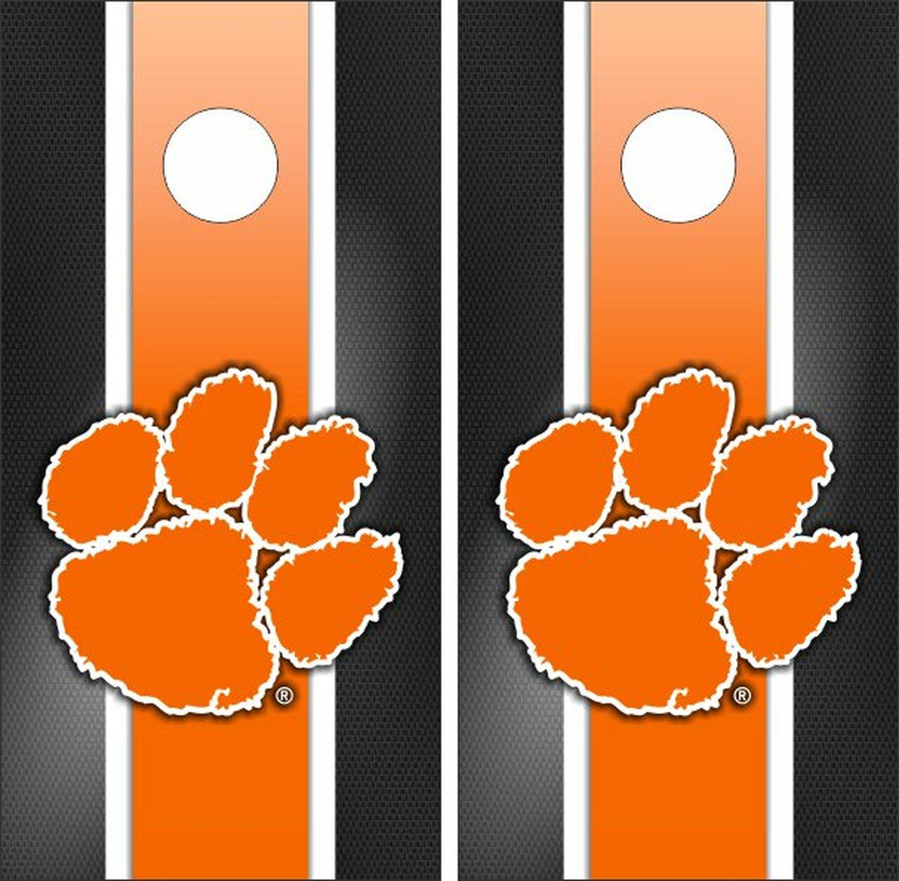 1280x1255 Clemson Tigers Version 4 Cornhole Wraps of 2 Cornhole, LLC