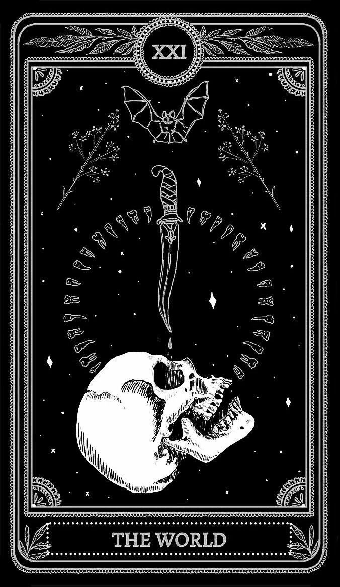 676x1168 The World” Tarot card. Tarot cards art, Witchy wallpaper, Goth wallpaper