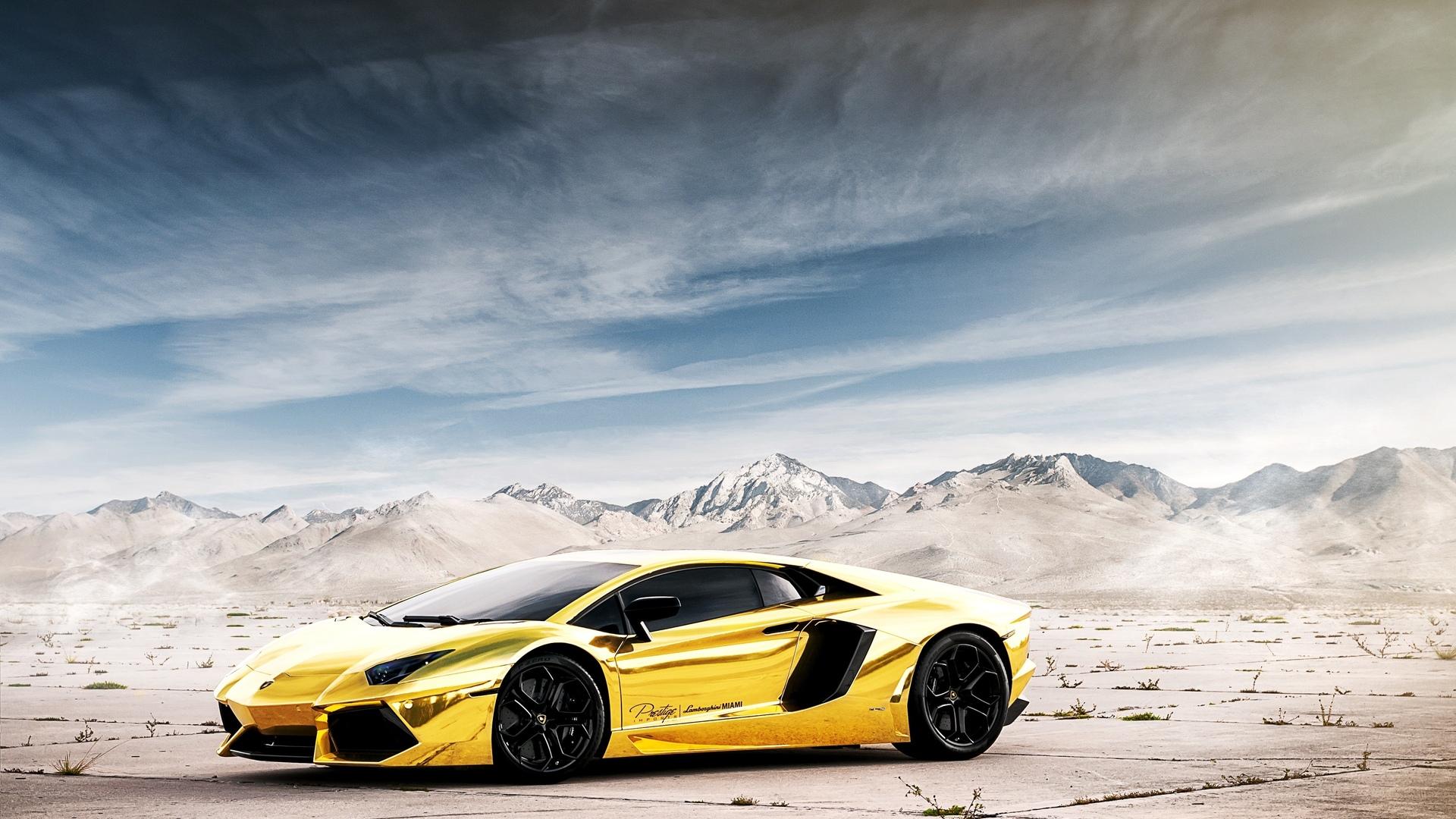 1920x1080 1920x1080 Lamborghini, aventador, lamborghini, project au lb lp700- chrome gold