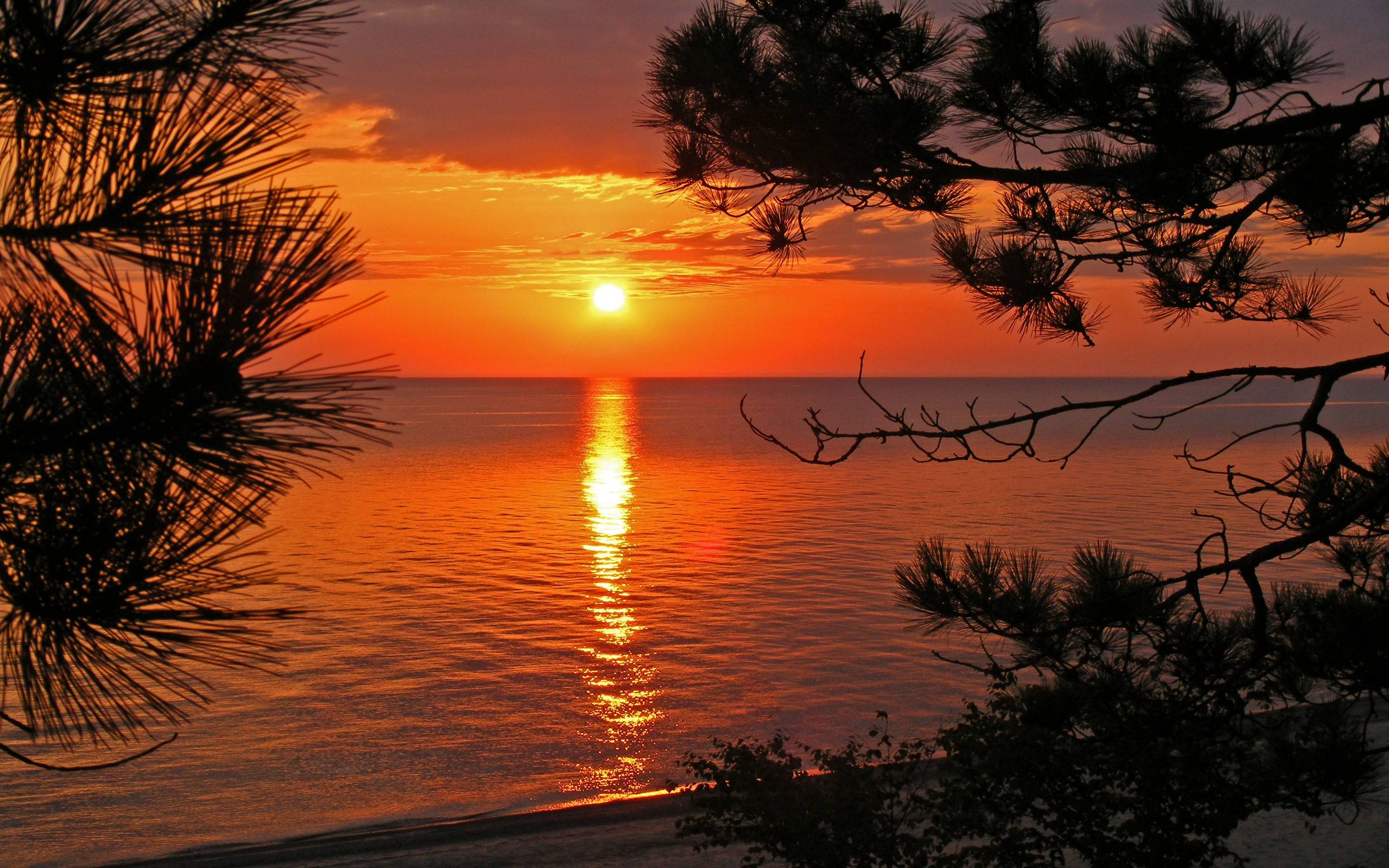 2560x1600 Sea & Ocean Sunset Wallpaper and HD Background free download on PicGaGa