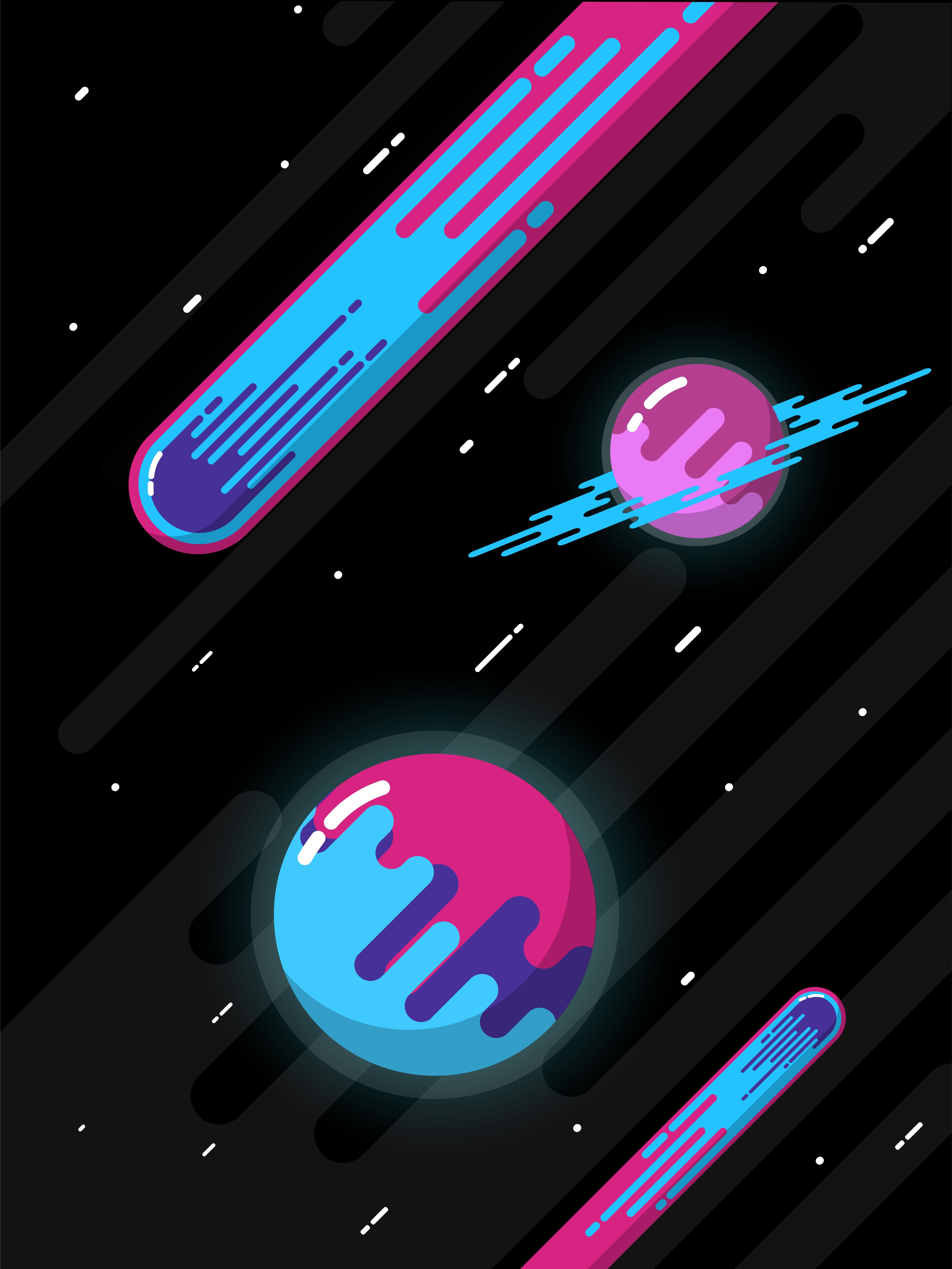 5401x7200 Here's an OLED mobile wallpaper I made in Kurzgesagt style