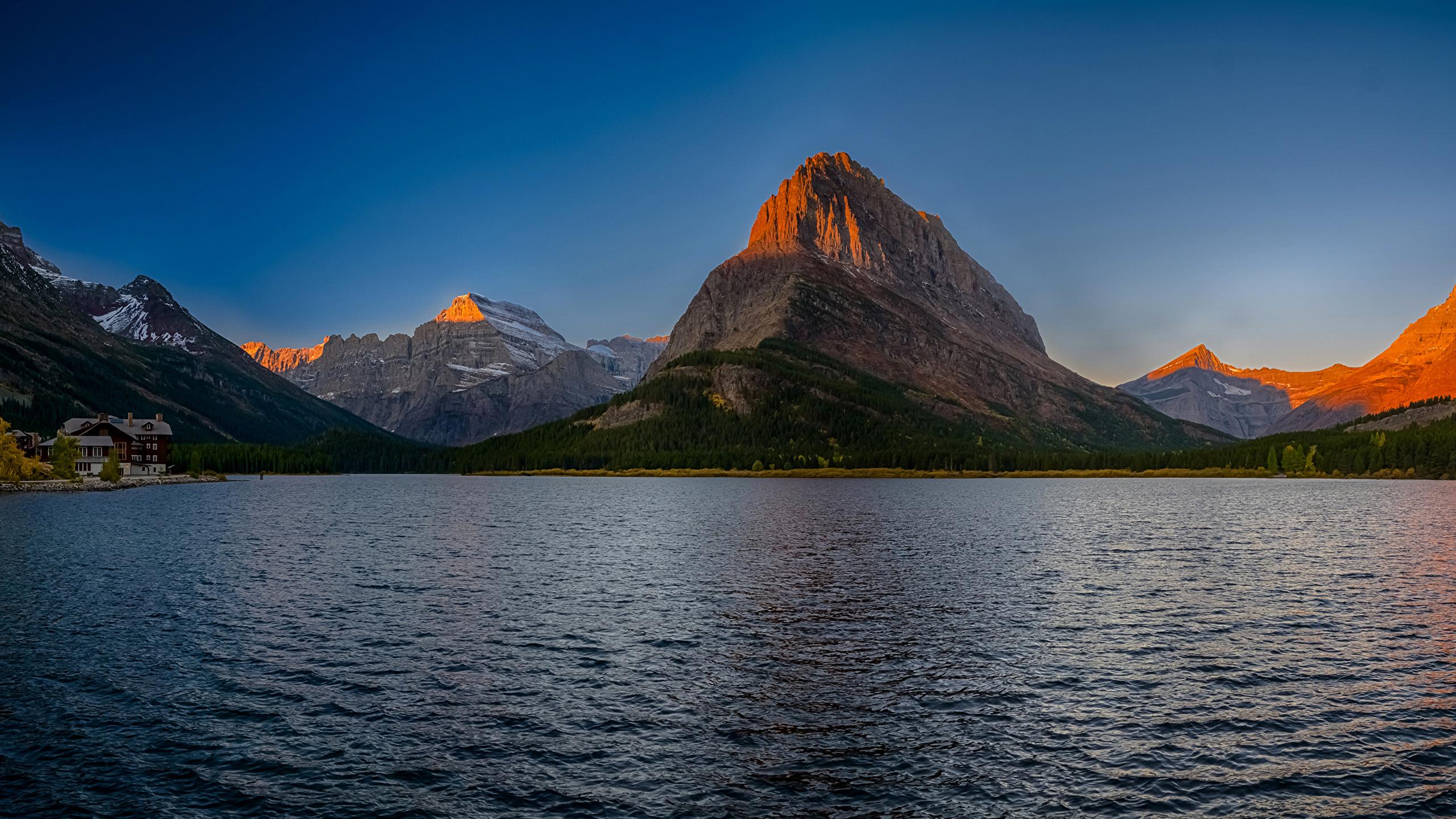 2560x1440 Desktop Wallpaper USA Swiftcurrent Lake Montana Nature 2560x1440