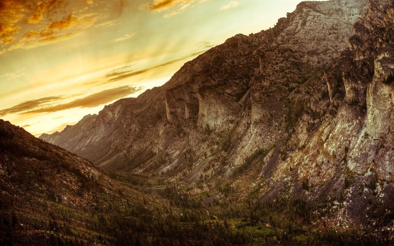1280x800 InterfaceLIFT Wallpaper: Canyon Sunset. Canyon, Sunset wallpaper, Yellow sky