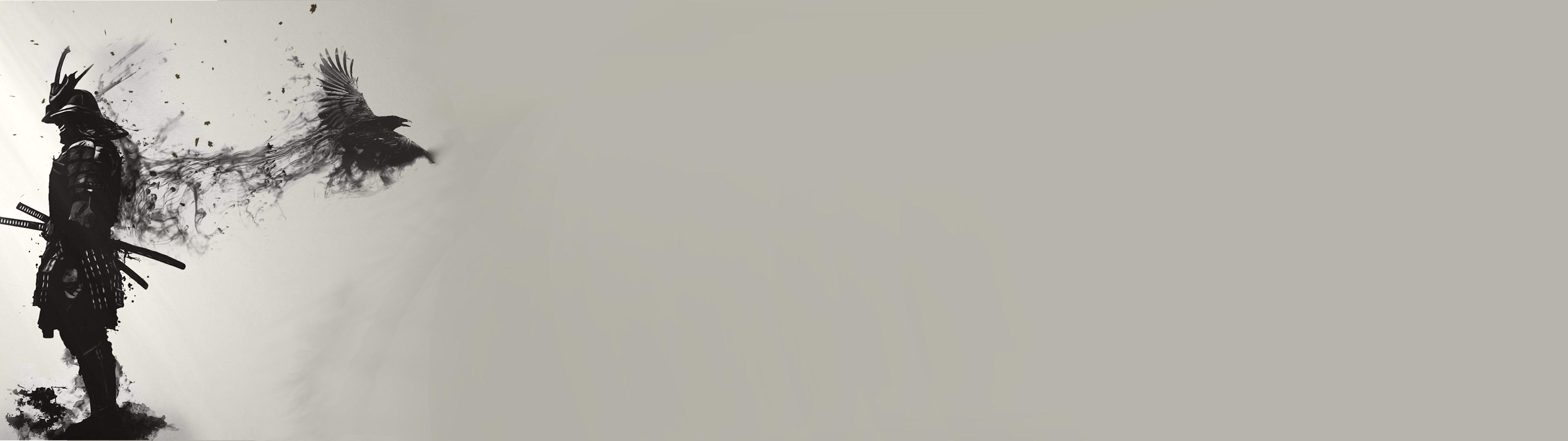 3840x1080 Samurai Daul Monitor Wallpaper