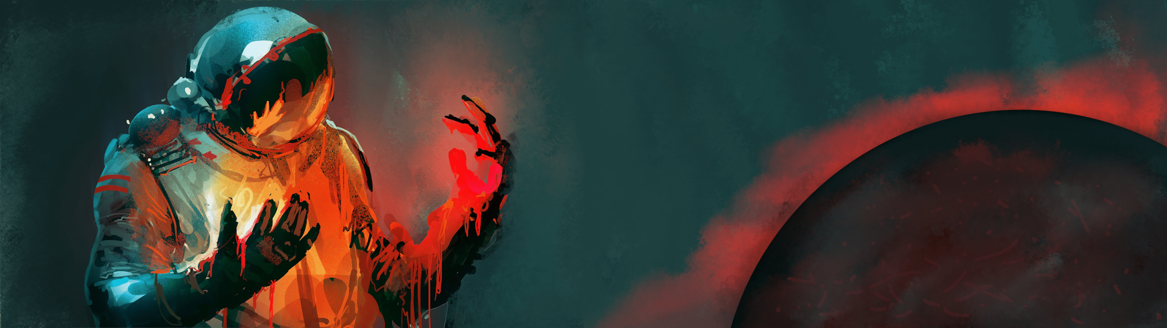 3840x1080 Astronaut Dual Monitor Wallpaper Variations
