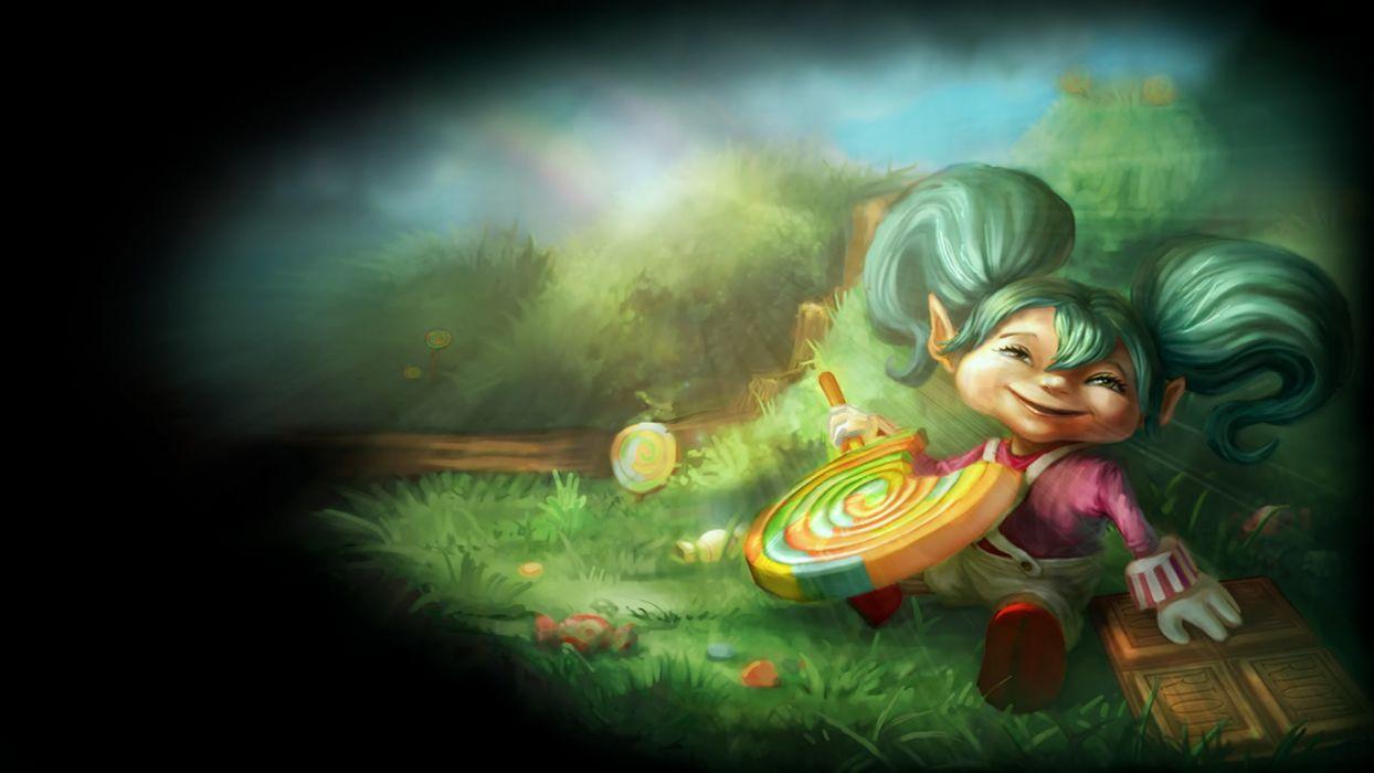 1244x700 League of Legends Poppy Drawing Lollipop Sucker fantasy wallpaperx1080