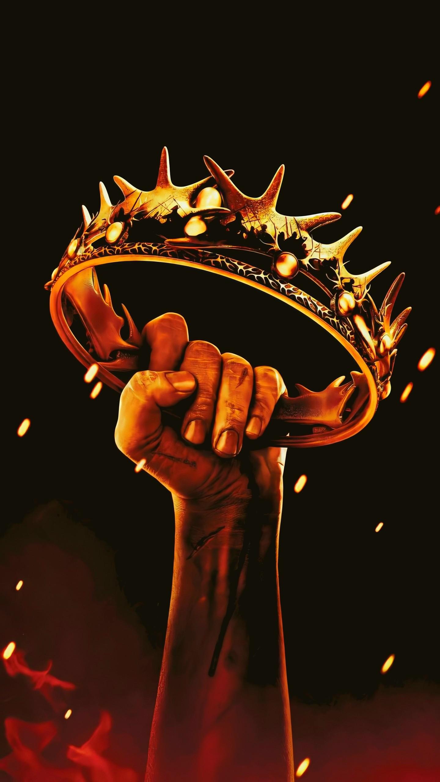 1440x2560 Games Of Thrones Crown Dark Theme Mobile Wallpaper Download