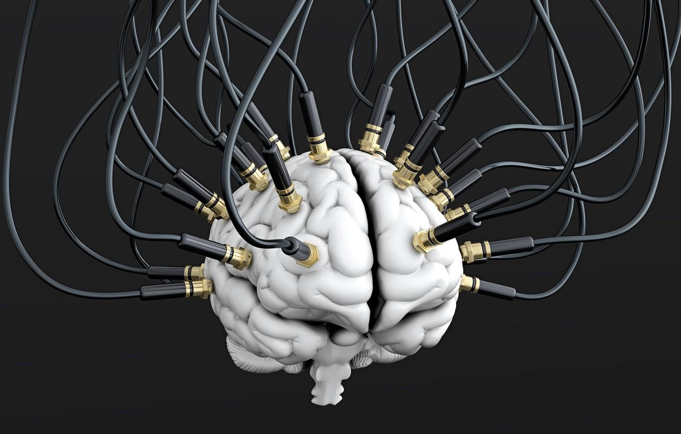 1332x850 Wallpaper wire, cables, brain, brain image for desktop, section рендеринг