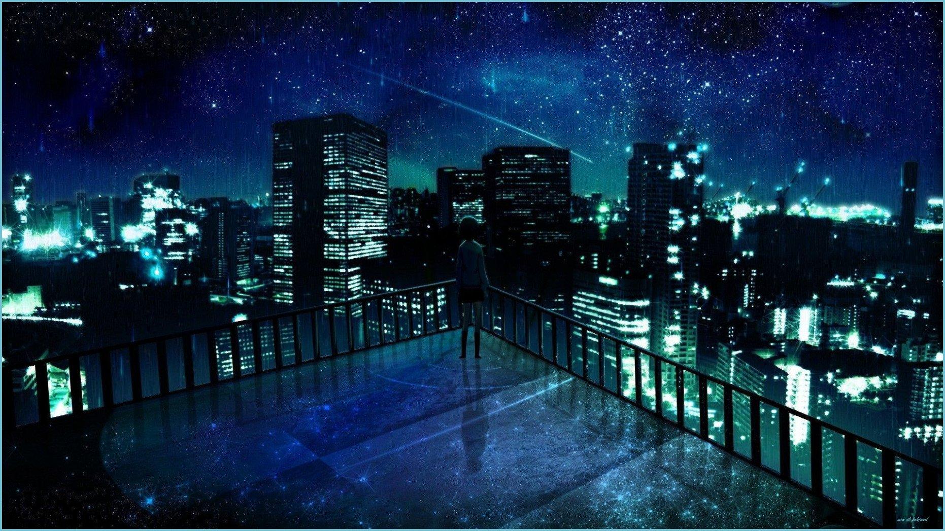 1862x1047 Anime Night City Wallpaper Free Anime Night City City Background